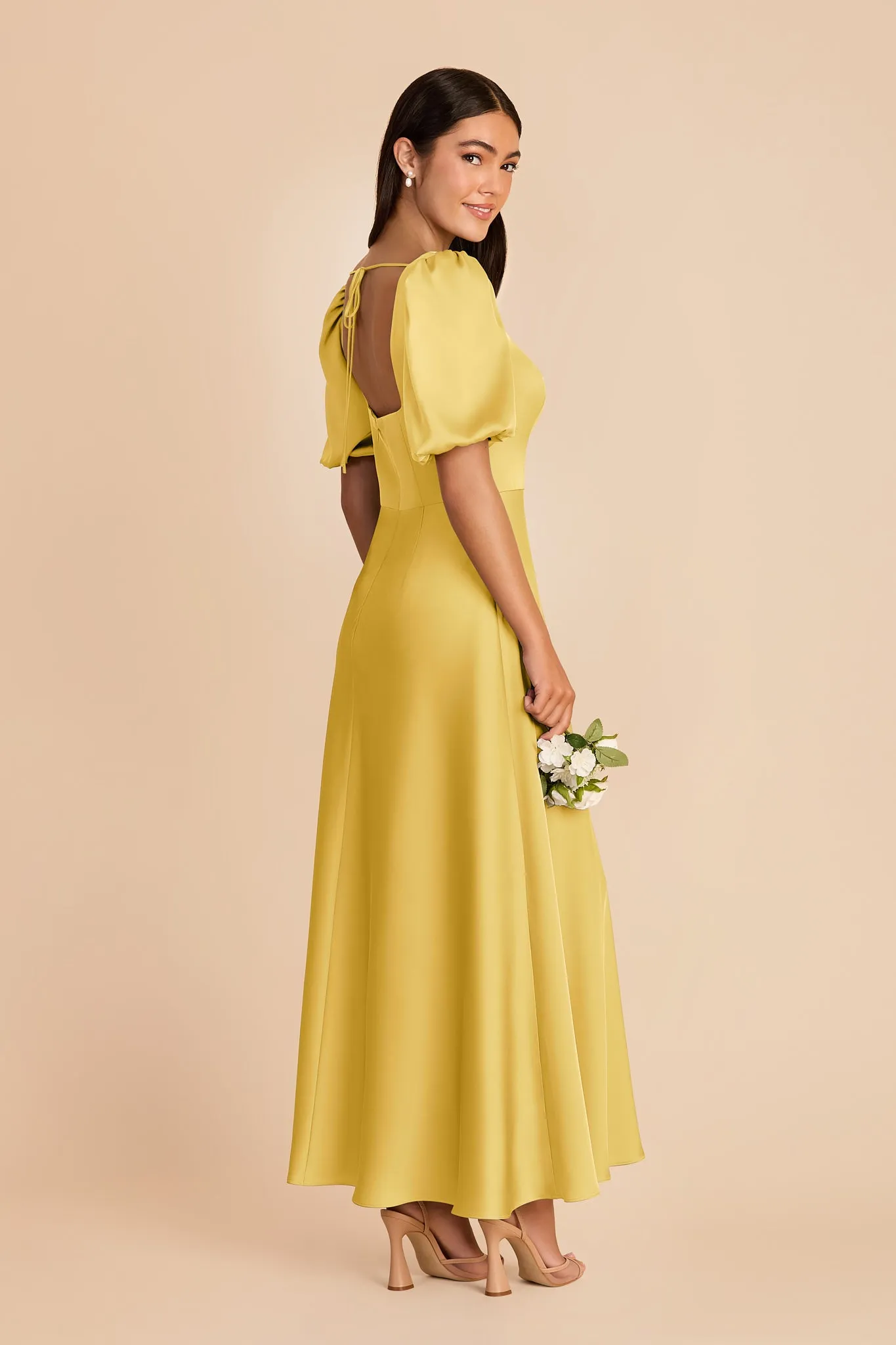 Juliette Matte Satin Dress - Sunflower Yellow sold by Birdy Grey product image thumbnail 4