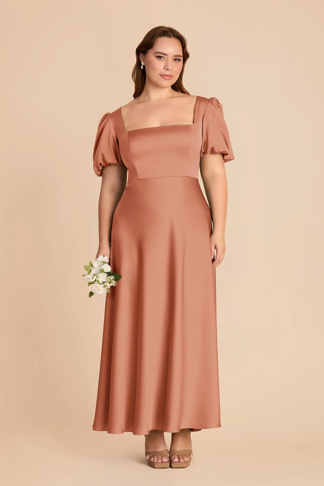 Juliette Matte Satin Dress - Terracotta sold by Birdy Grey product image thumbnail 2
