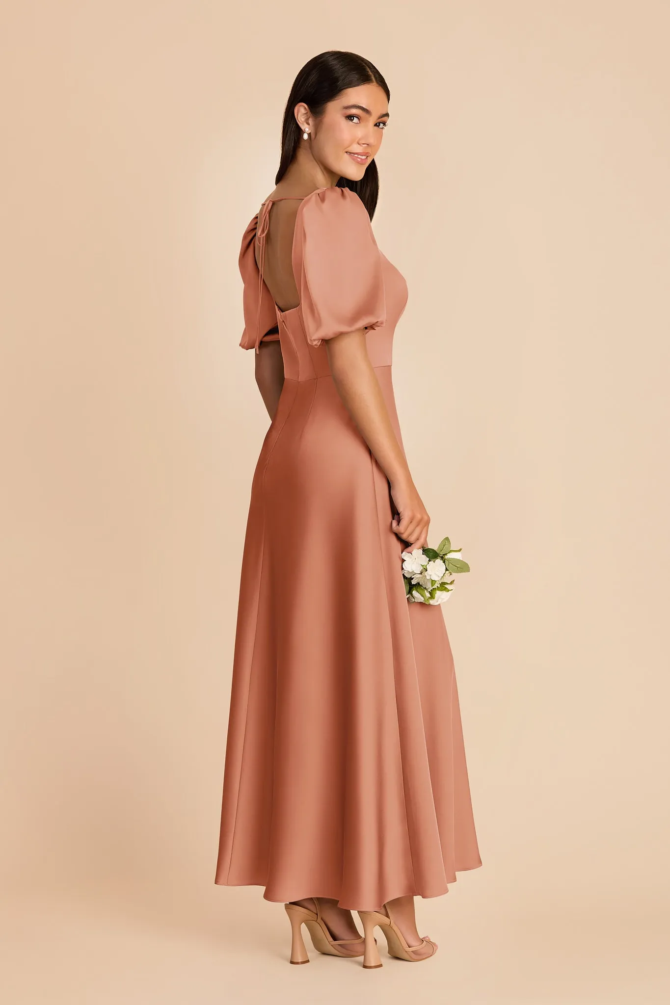 Juliette Matte Satin Dress - Terracotta sold by Birdy Grey product image thumbnail 4