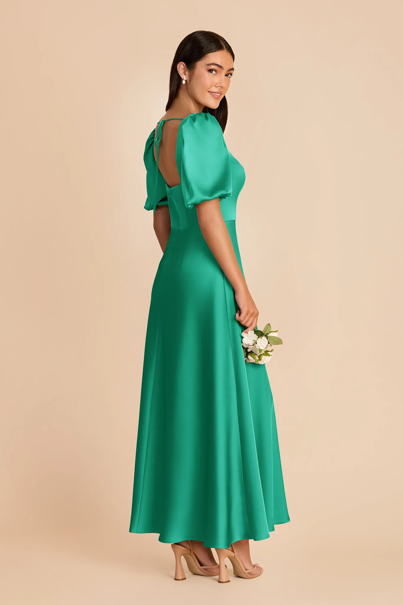 Juliette Matte Satin Dress - Turquoise sold by Birdy Grey product image thumbnail 4