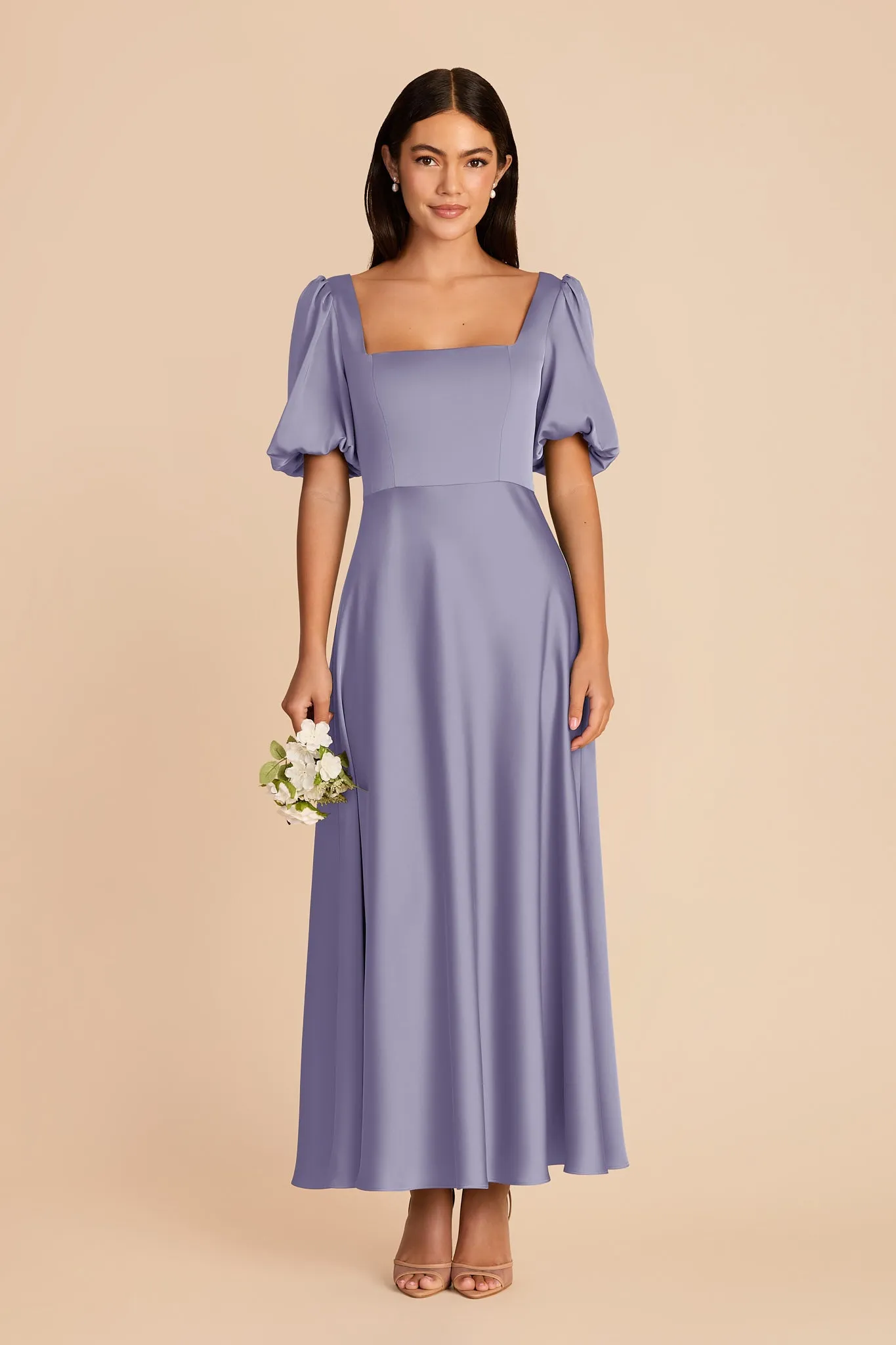 Juliette Matte Satin Dress - Wisteria sold by Birdy Grey