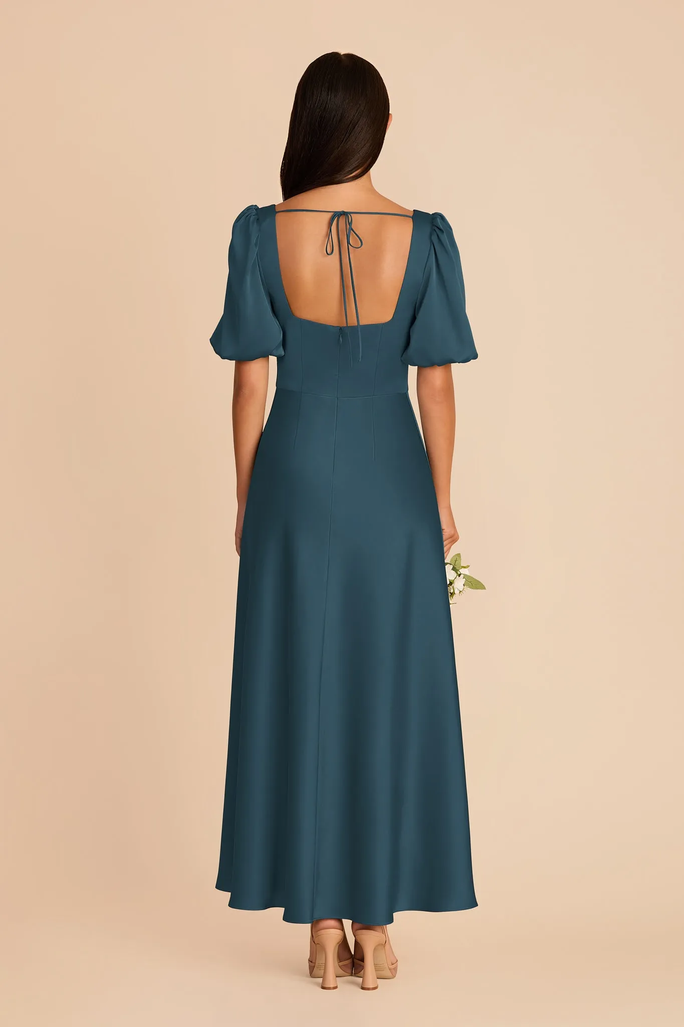 Juliette Matte Satin Dress - Dark Teal sold by Birdy Grey product image thumbnail 5