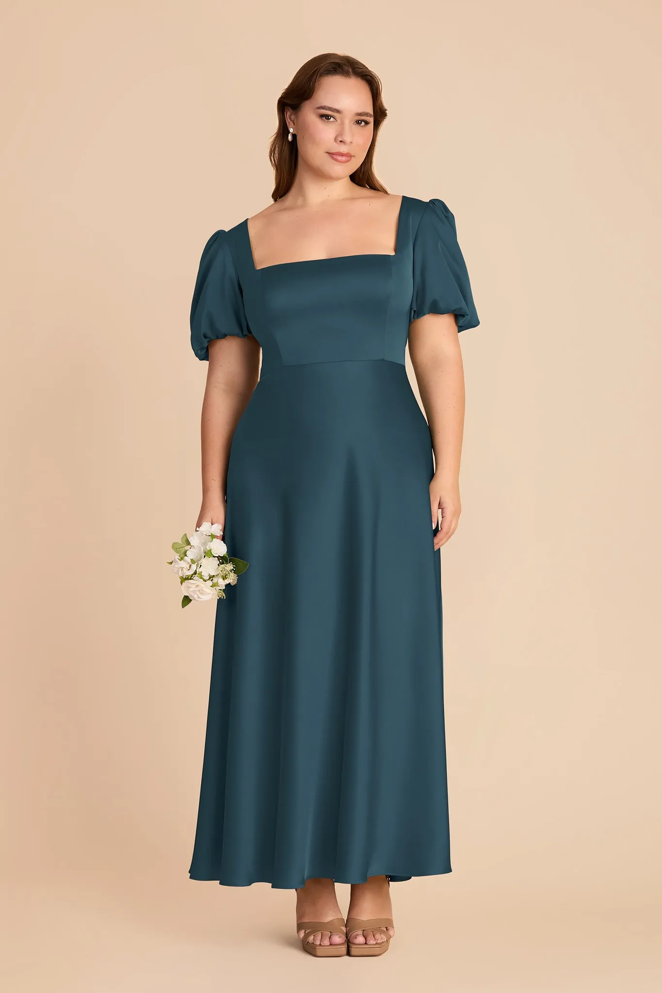 Juliette Matte Satin Dress - Dark Teal sold by Birdy Grey product image thumbnail 2