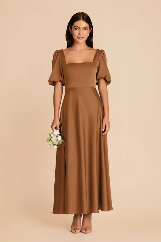 Juliette Matte Satin Dress - Copper made by Birdy Grey