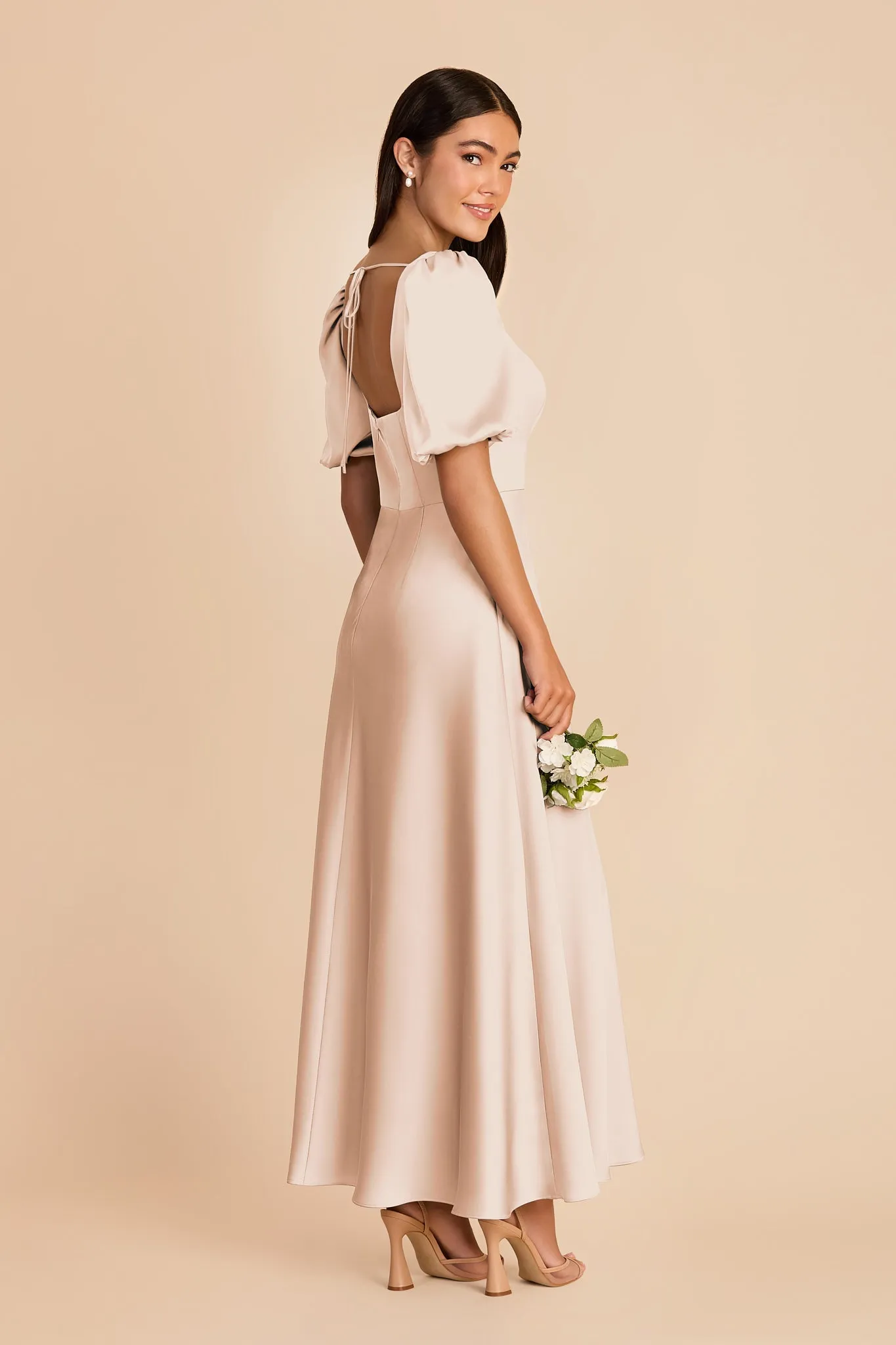 Juliette Matte Satin Dress - Champagne sold by Birdy Grey product image thumbnail 4