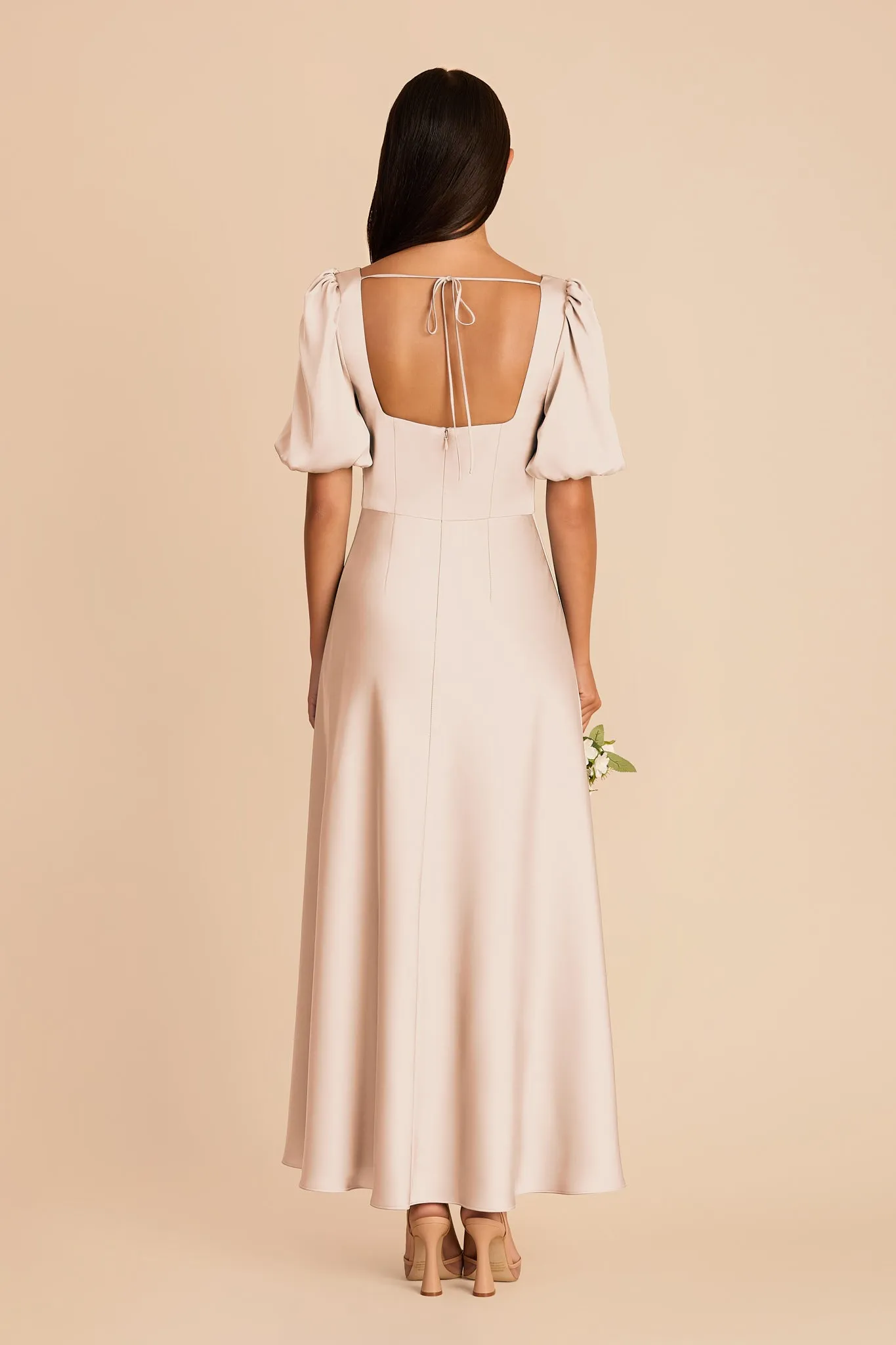 Juliette Matte Satin Dress - Champagne sold by Birdy Grey product image thumbnail 5