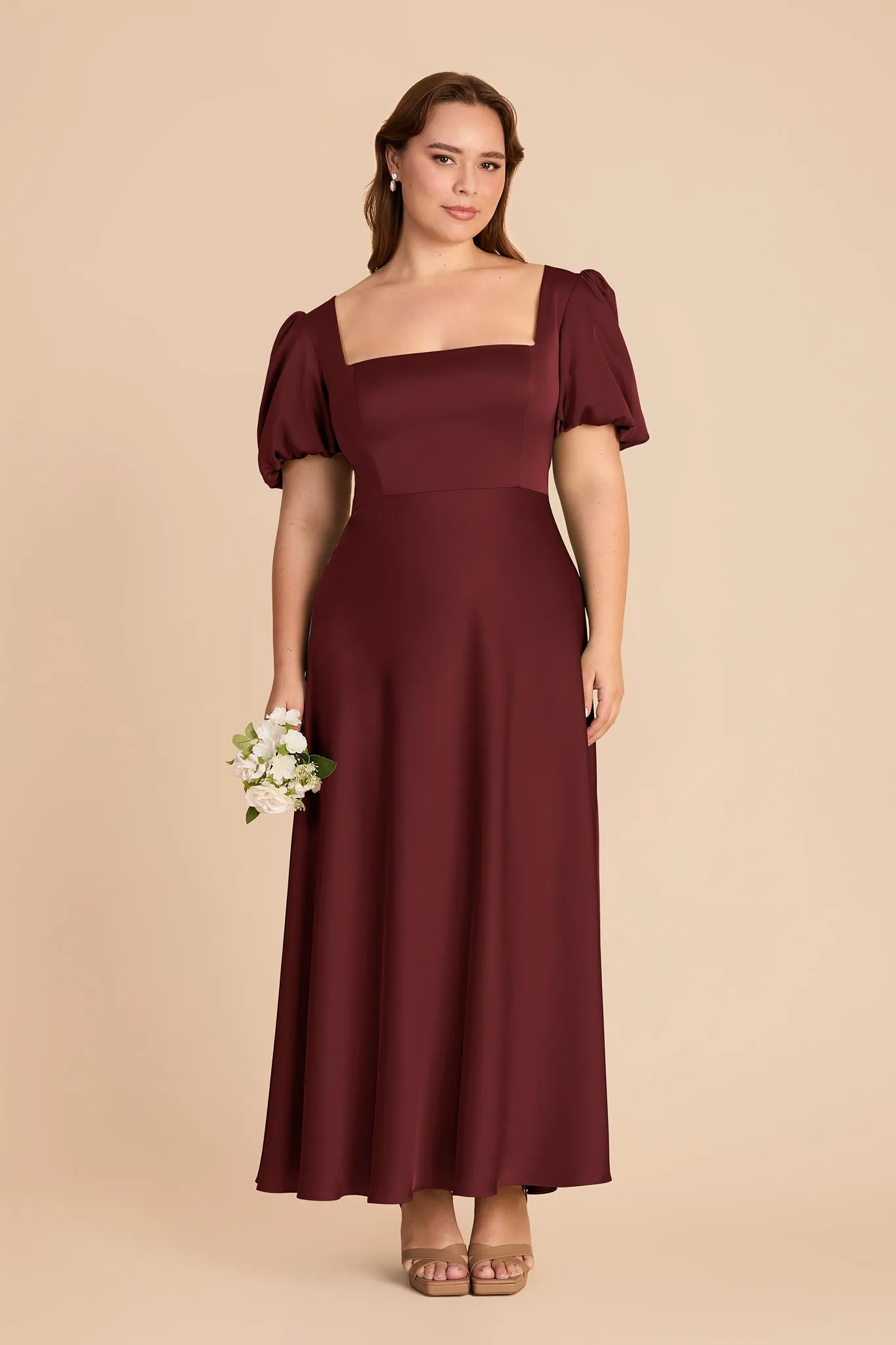 Juliette Matte Satin Dress - Cabernet sold by Birdy Grey product image thumbnail 2