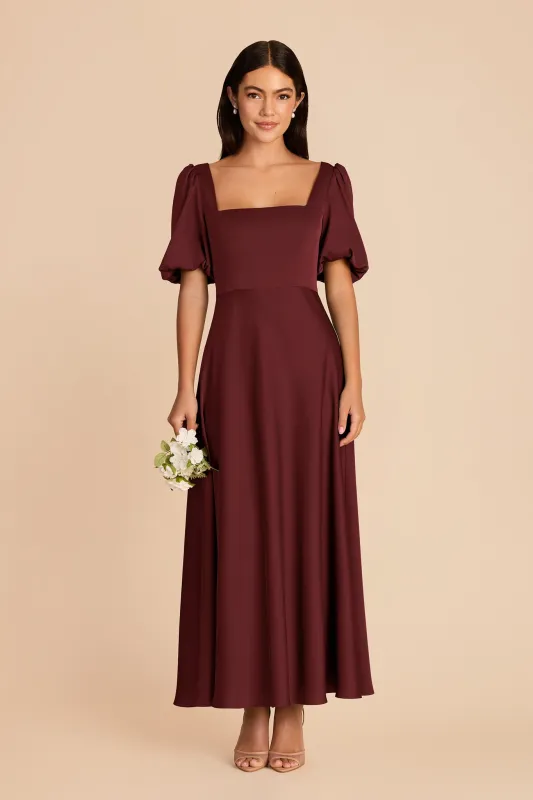 Juliette Matte Satin Dress - Cabernet made by Birdy Grey