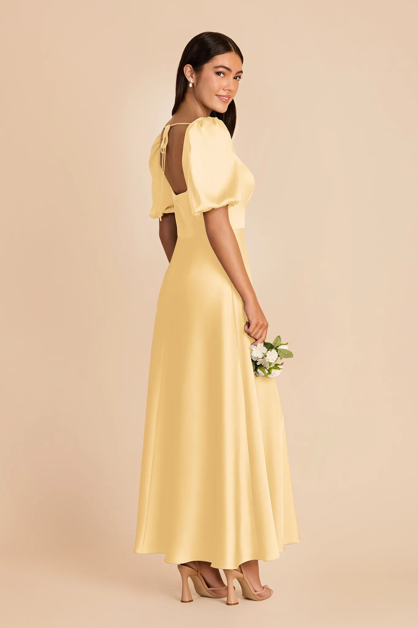 Juliette Matte Satin Dress - Butter sold by Birdy Grey product image thumbnail 4