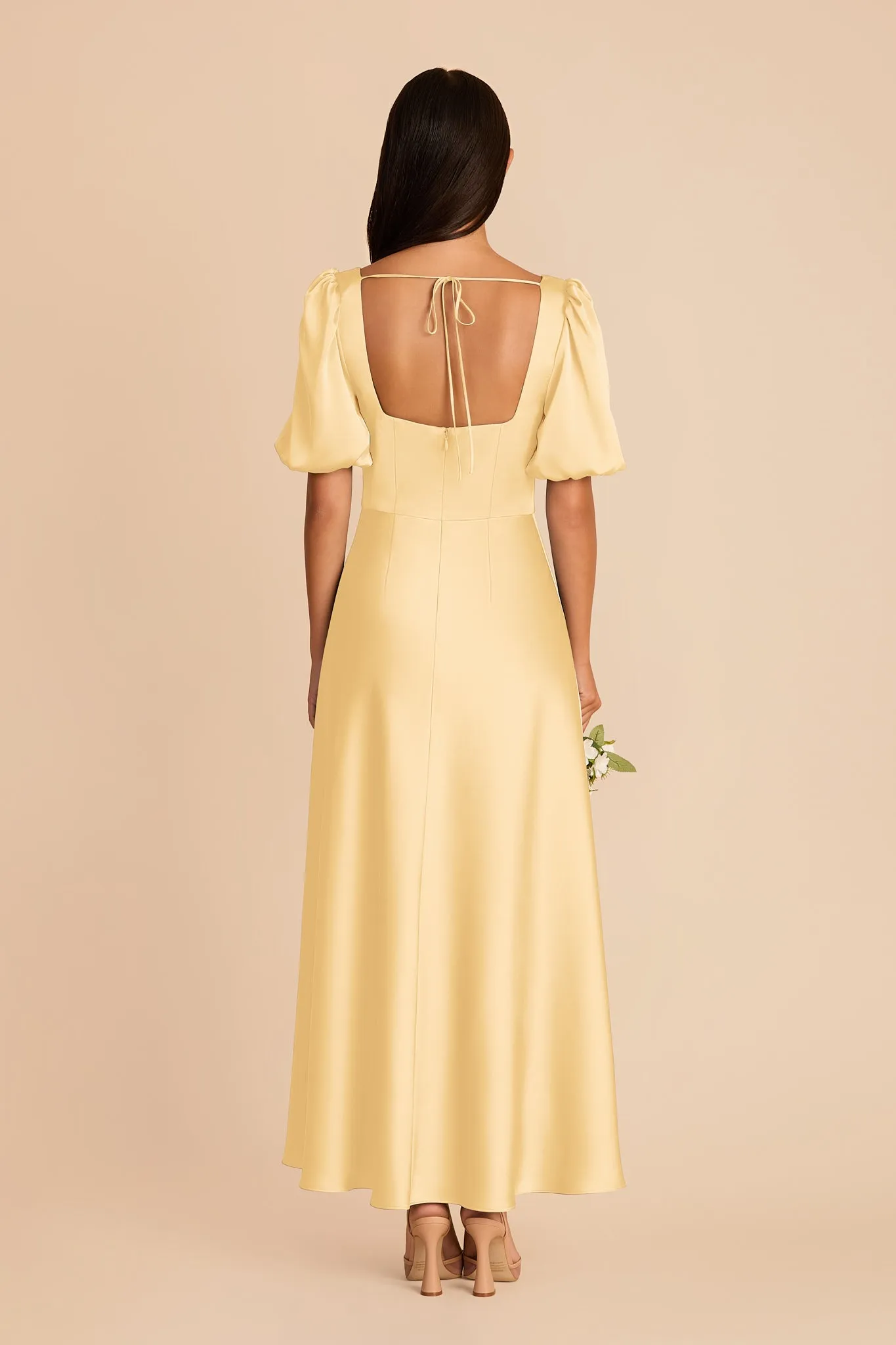 Juliette Matte Satin Dress - Butter sold by Birdy Grey product image thumbnail 5