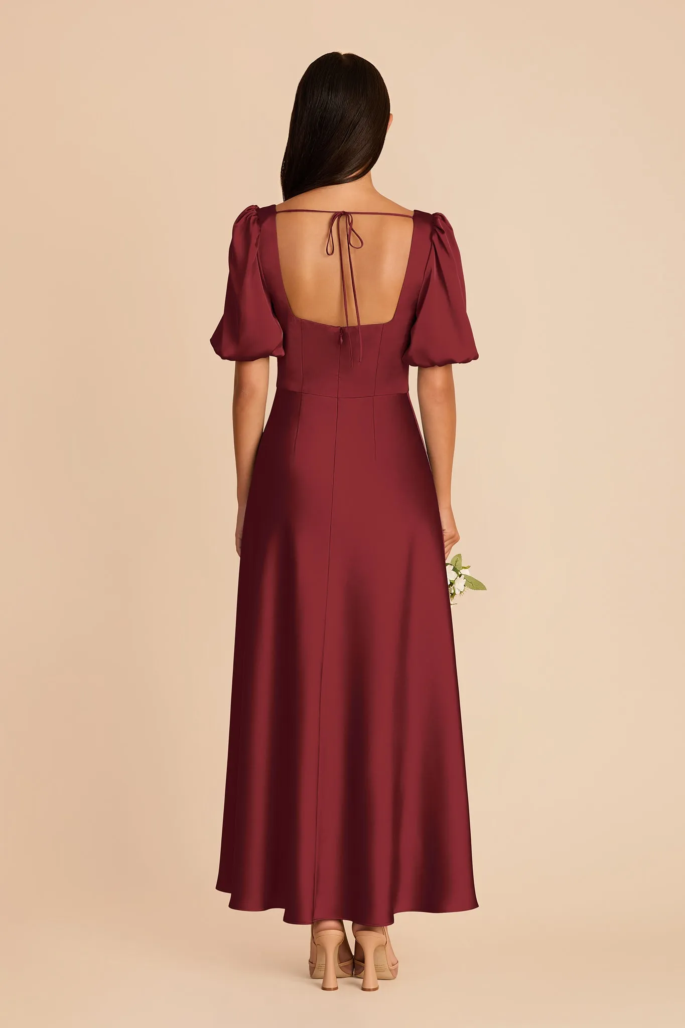 Juliette Matte Satin Dress - Burgundy sold by Birdy Grey product image thumbnail 5