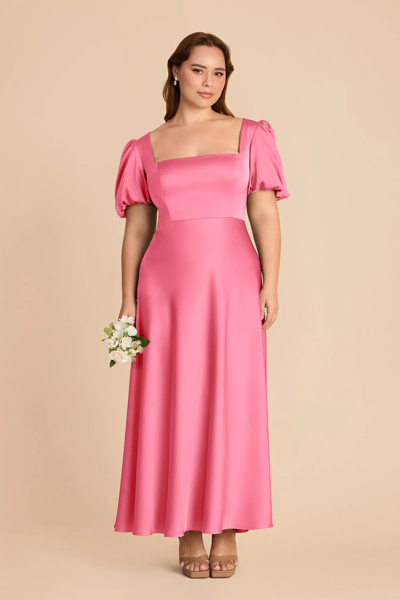 Juliette Matte Satin Dress - Bon Bon Pink sold by Birdy Grey product image thumbnail 2