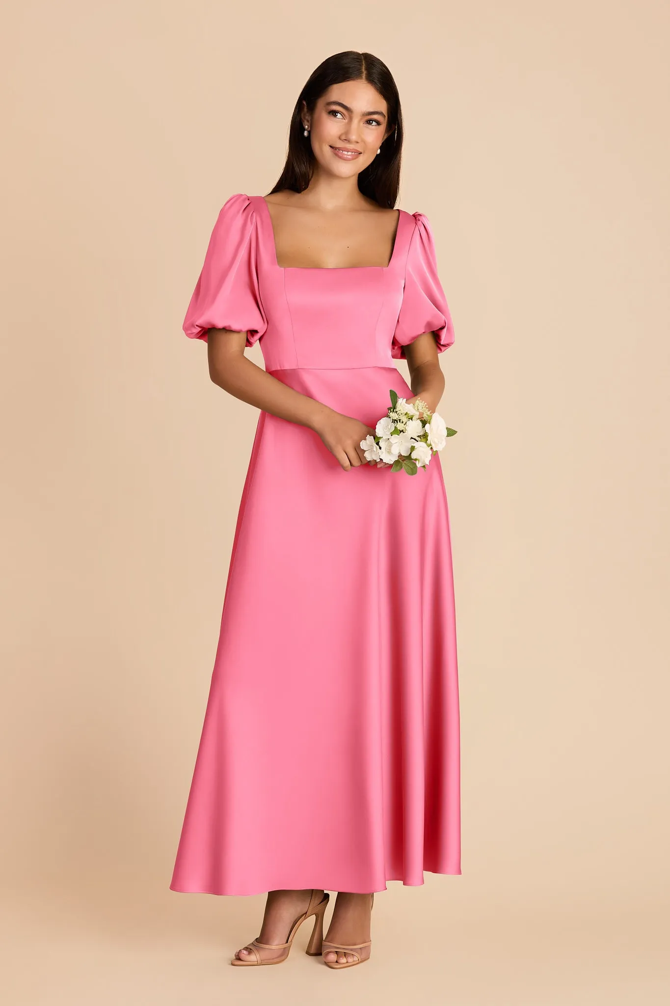 Juliette Matte Satin Dress - Bon Bon Pink sold by Birdy Grey product image thumbnail 3