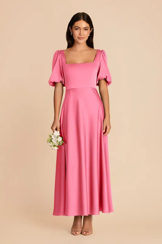 Juliette Matte Satin Dress - Bon Bon Pink made by Birdy Grey