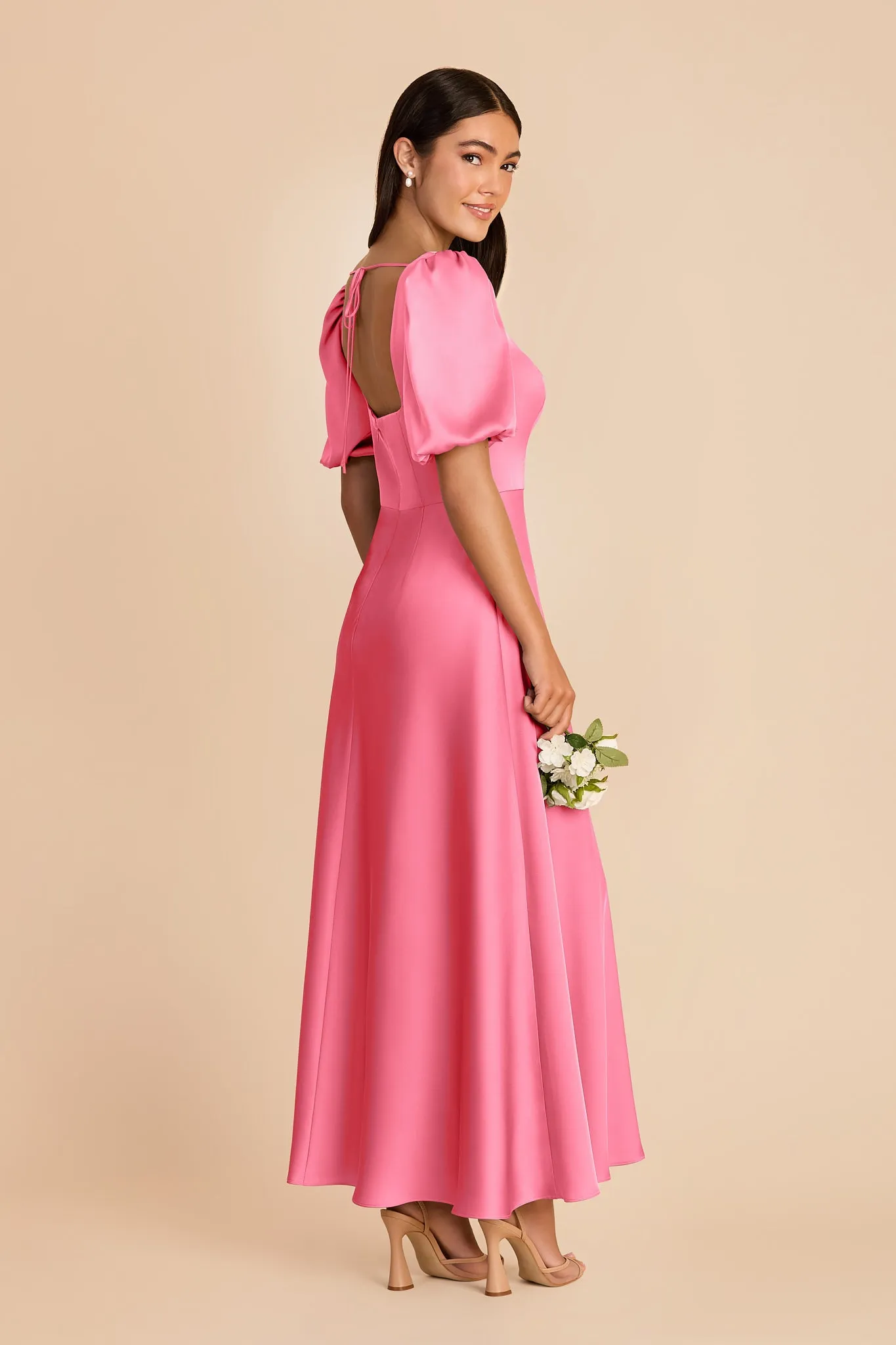Juliette Matte Satin Dress - Bon Bon Pink sold by Birdy Grey product image thumbnail 4