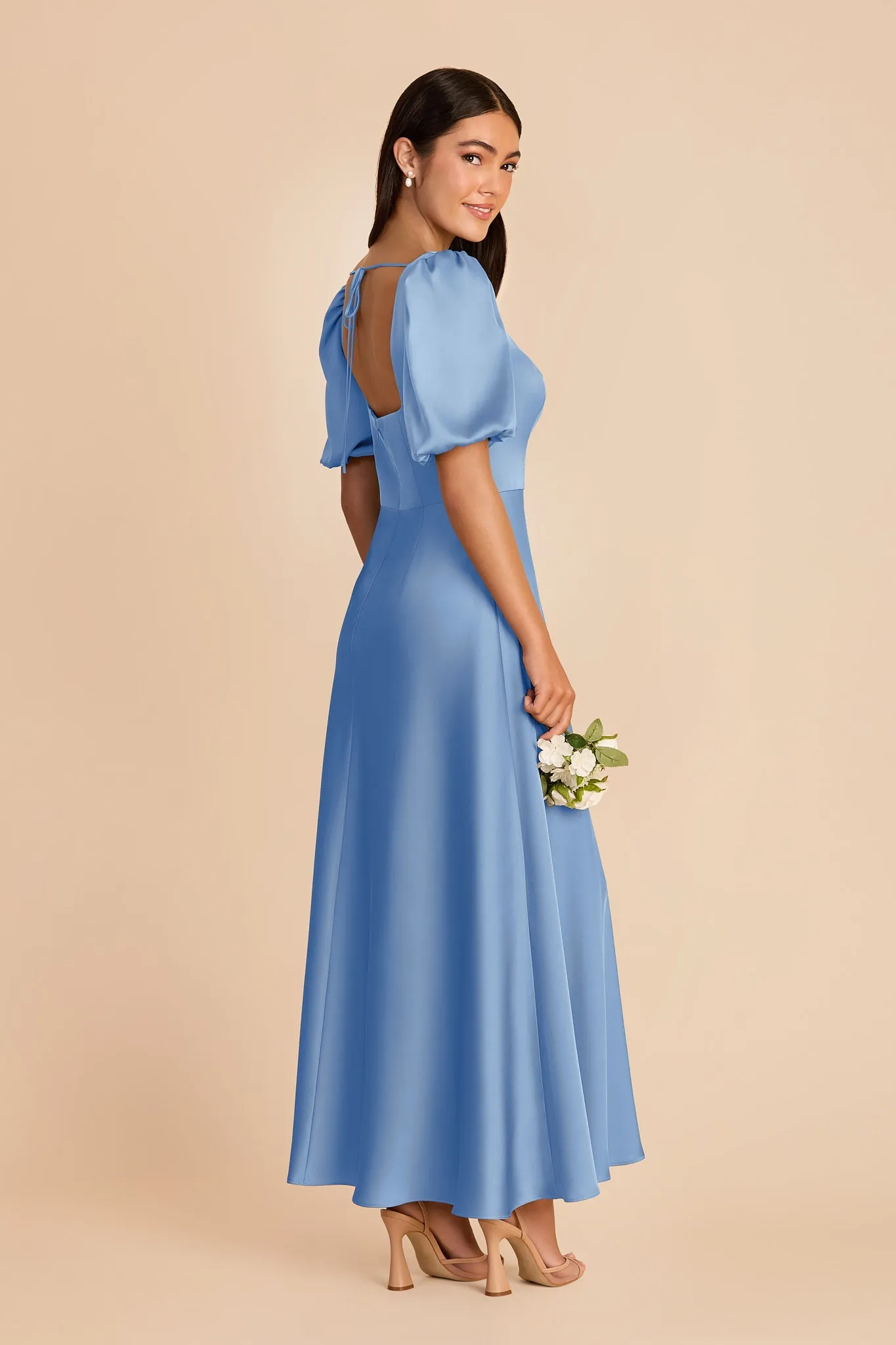 Juliette Matte Satin Dress - Bluebell sold by Birdy Grey product image thumbnail 4