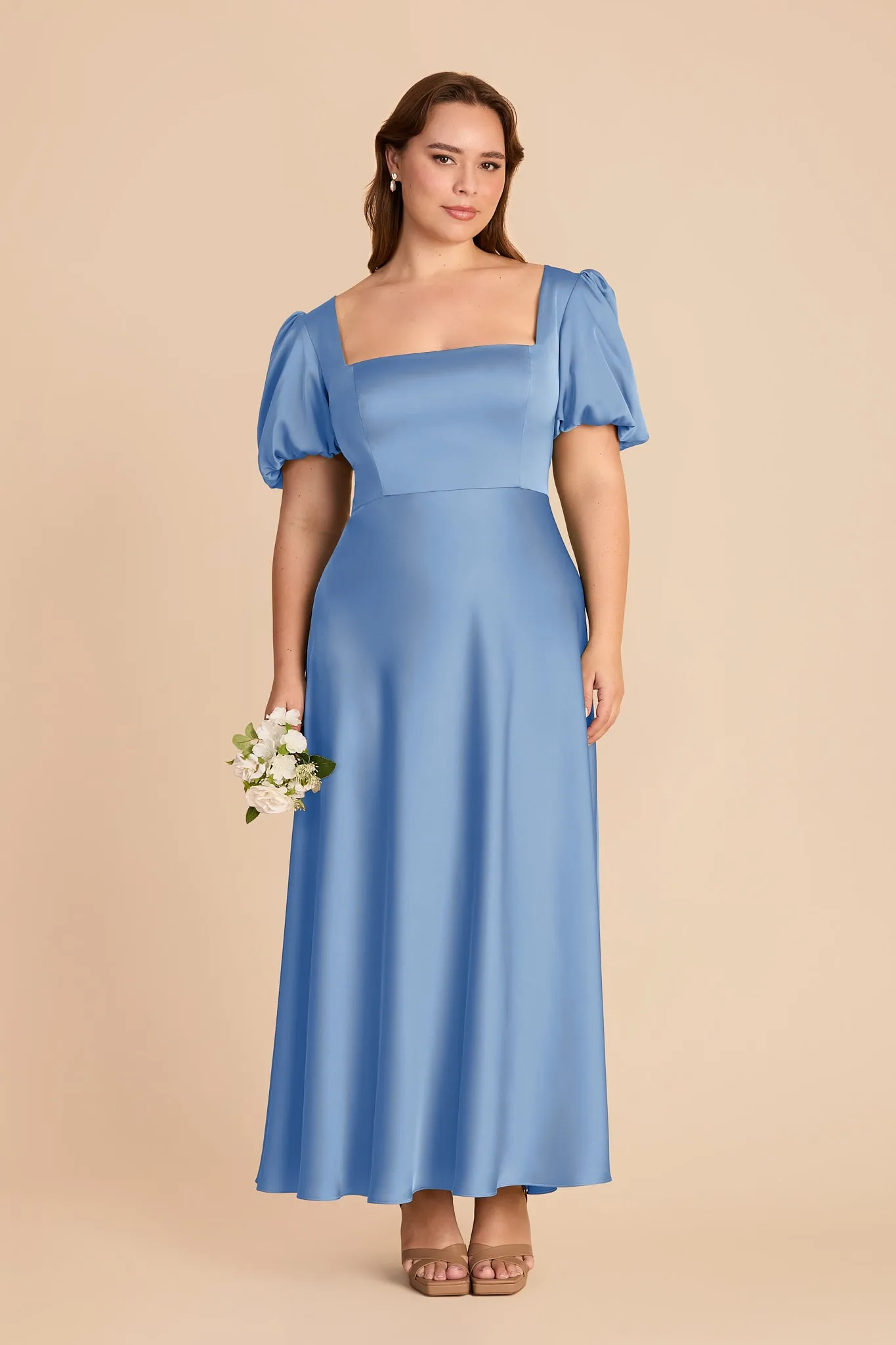 Juliette Matte Satin Dress - Bluebell sold by Birdy Grey product image thumbnail 2