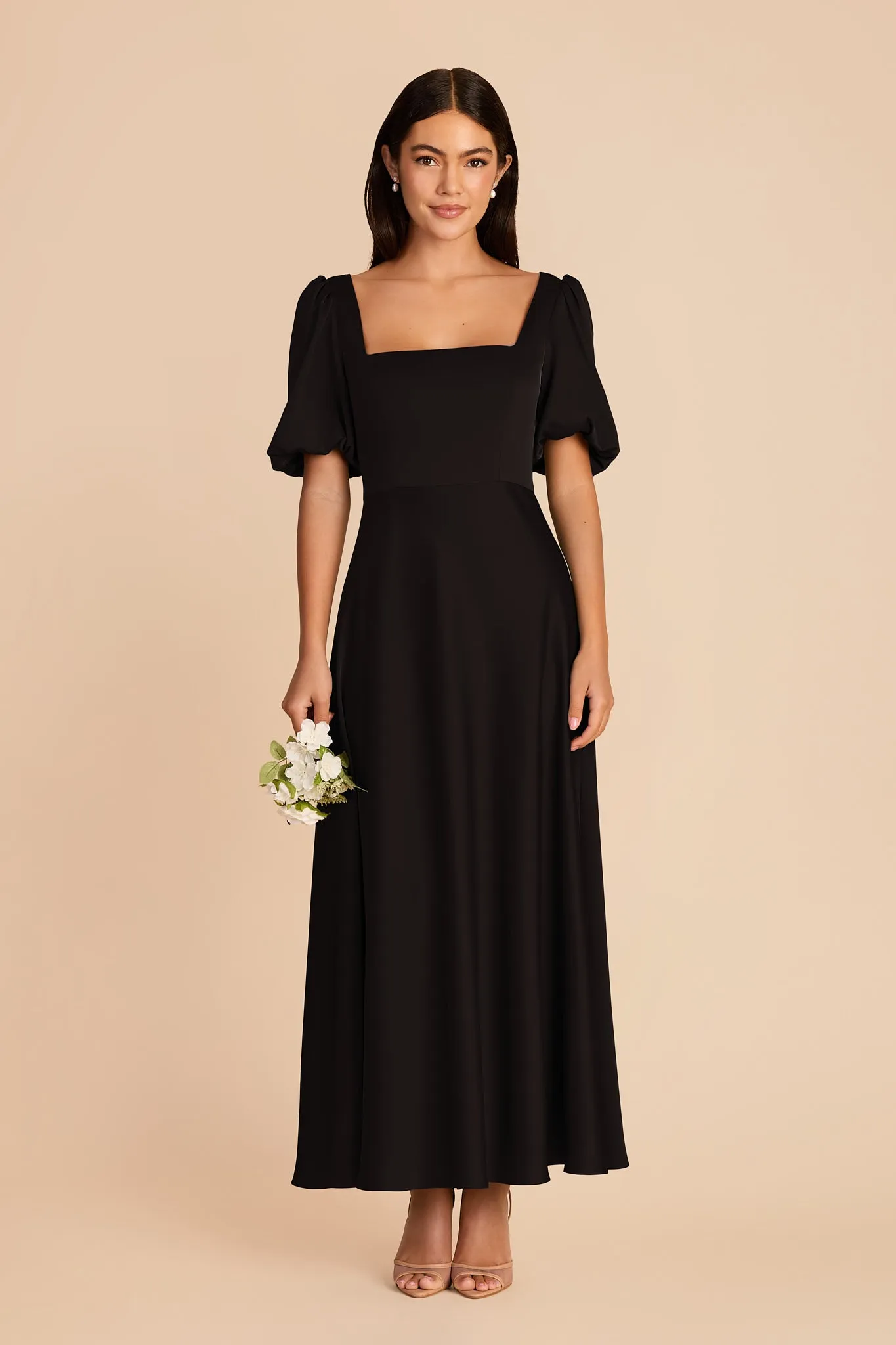 Juliette Matte Satin Dress - Black sold by Birdy Grey