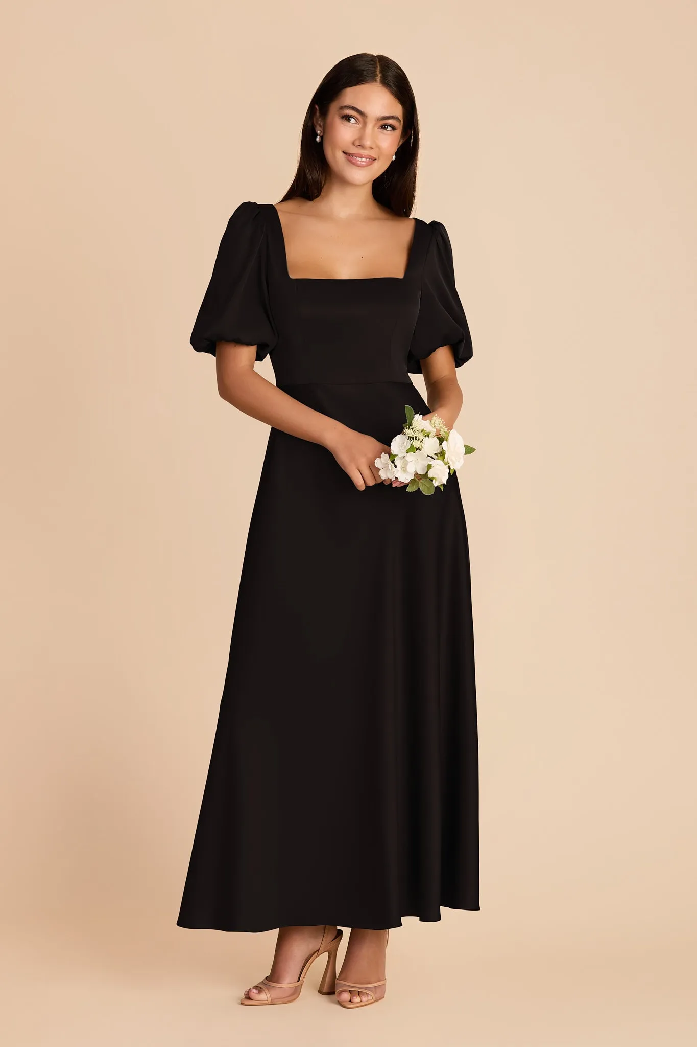 Juliette Matte Satin Dress - Black sold by Birdy Grey product image thumbnail 3