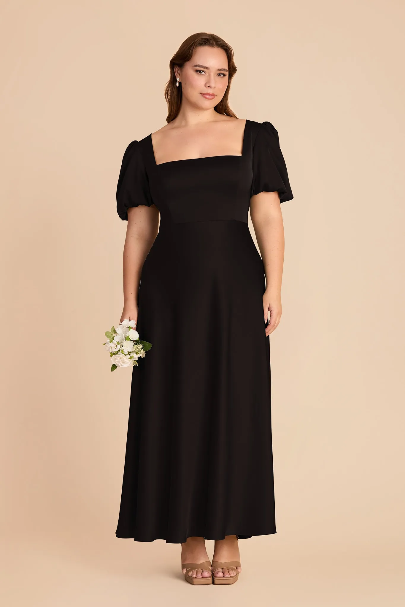 Juliette Matte Satin Dress - Black sold by Birdy Grey product image thumbnail 2