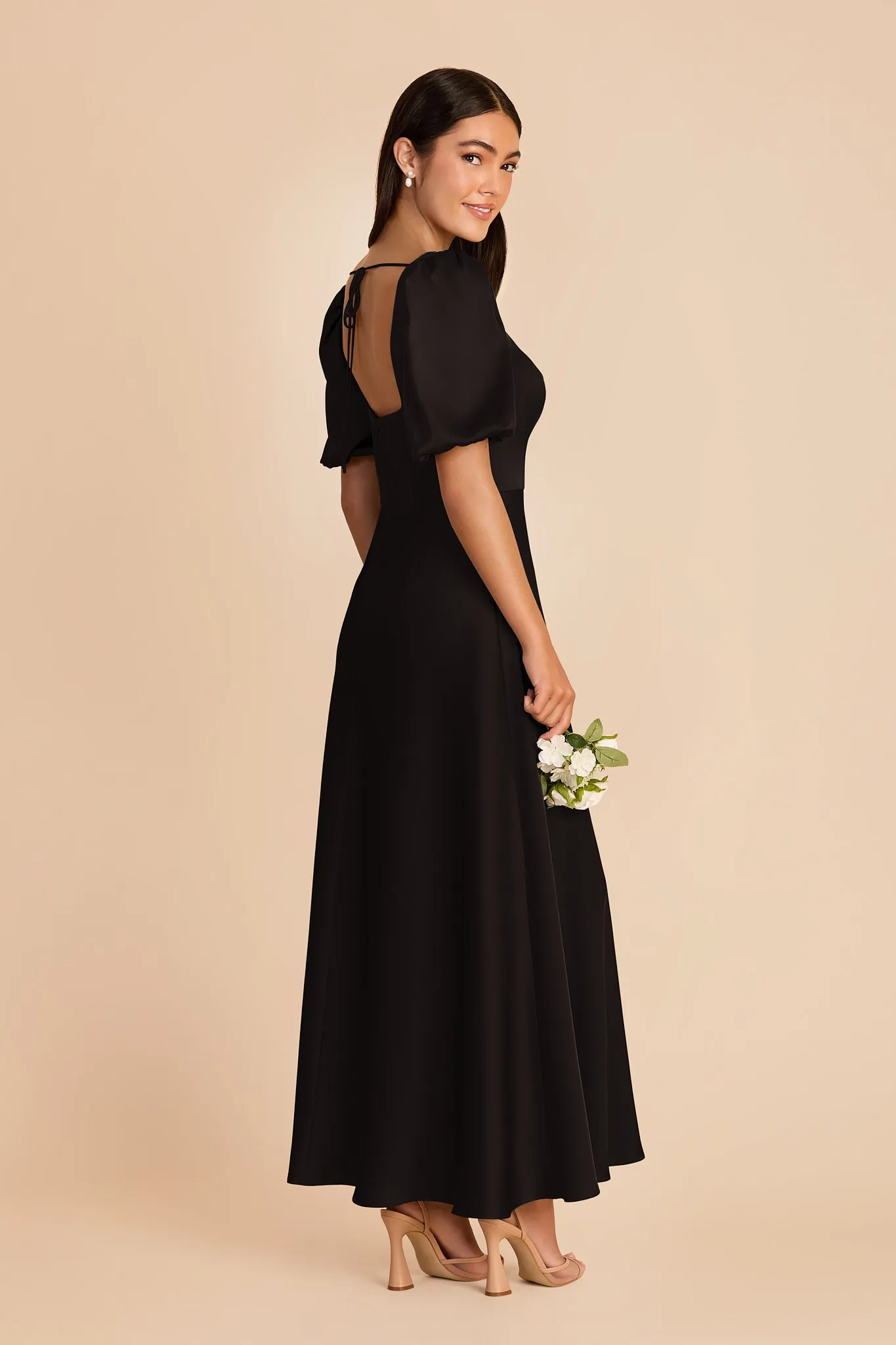 Juliette Matte Satin Dress - Black sold by Birdy Grey product image thumbnail 4