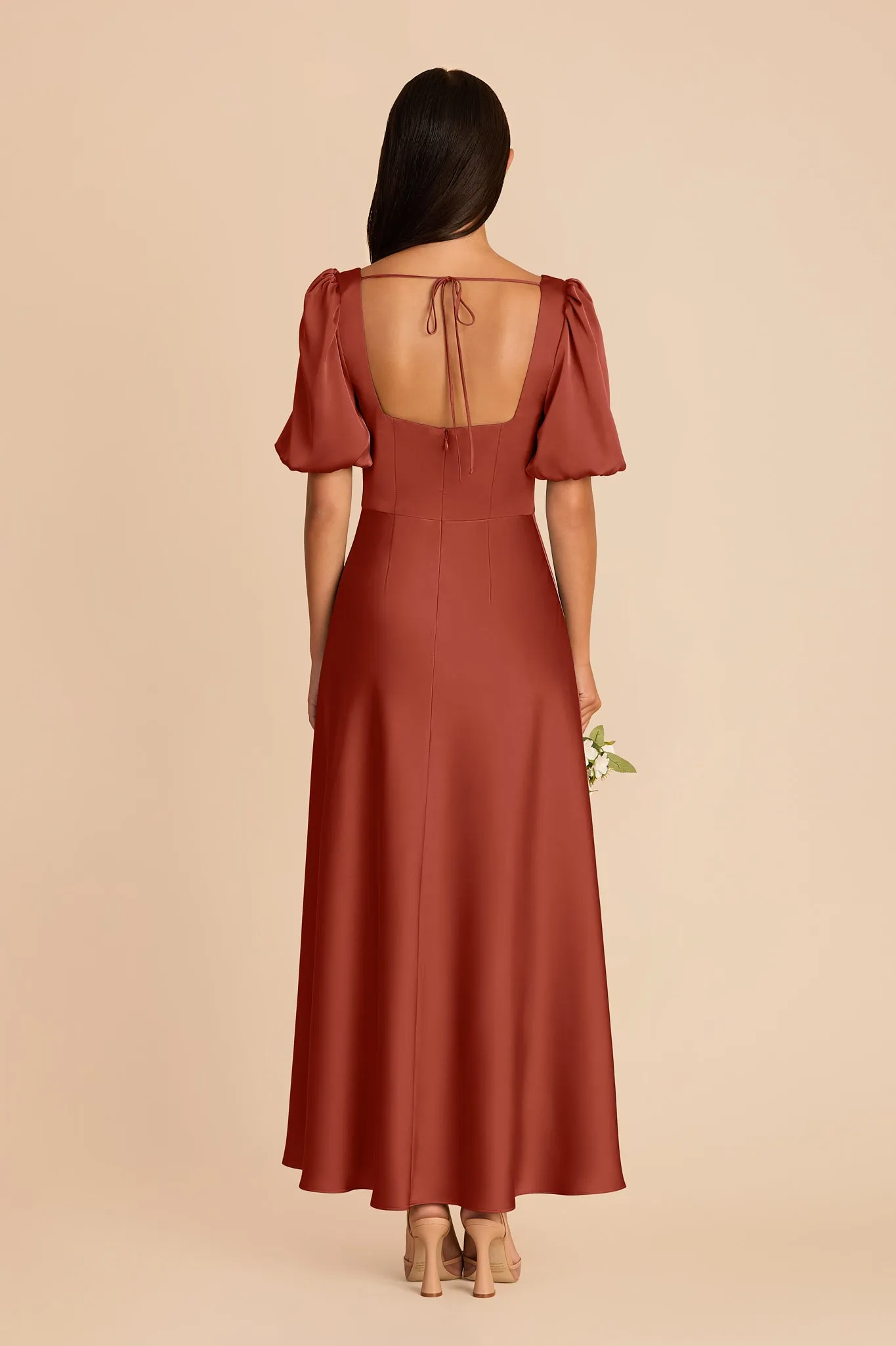 Juliette Matte Satin Dress - Auburn sold by Birdy Grey product image thumbnail 5