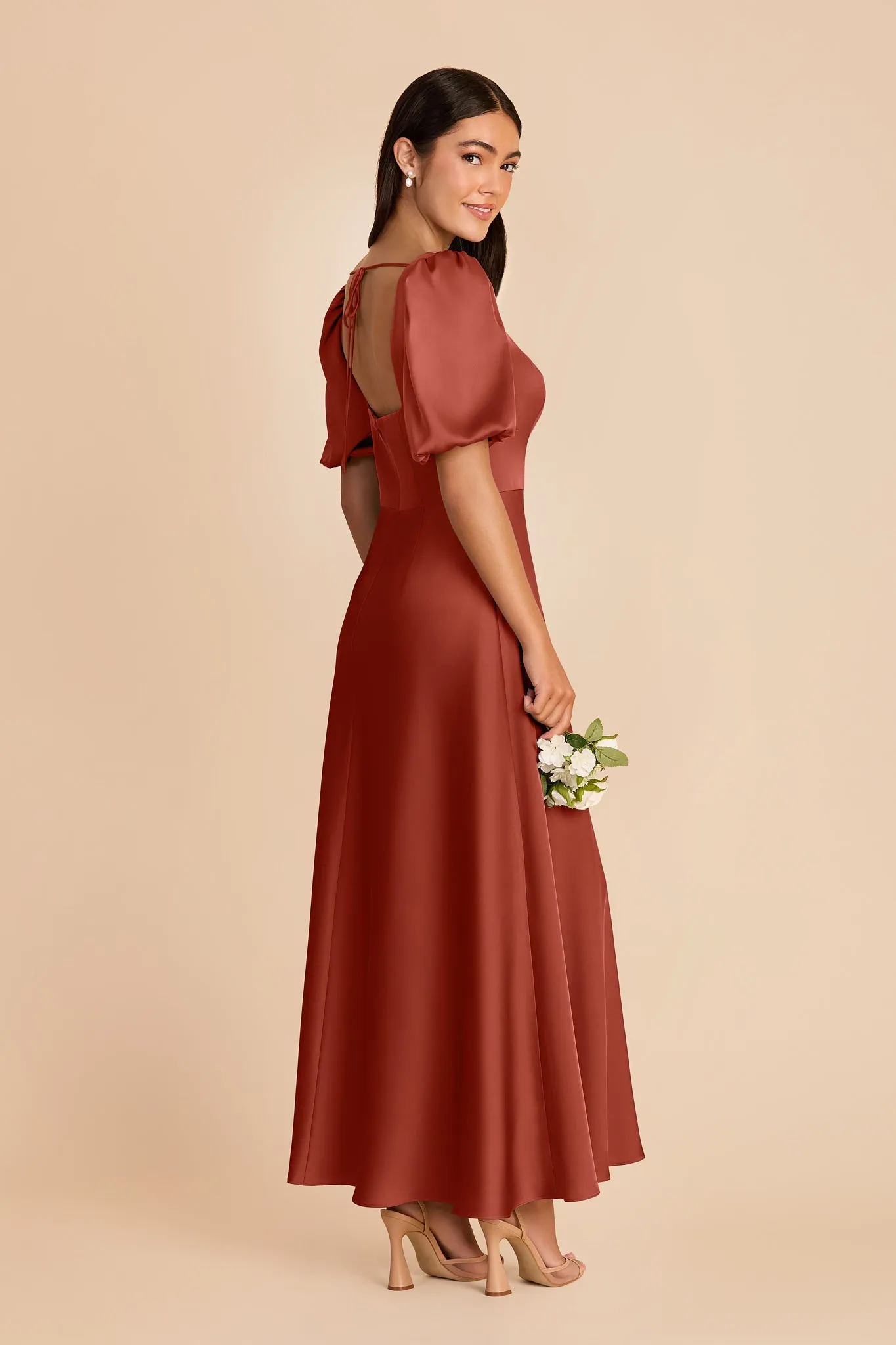 Juliette Matte Satin Dress - Auburn sold by Birdy Grey product image thumbnail 4