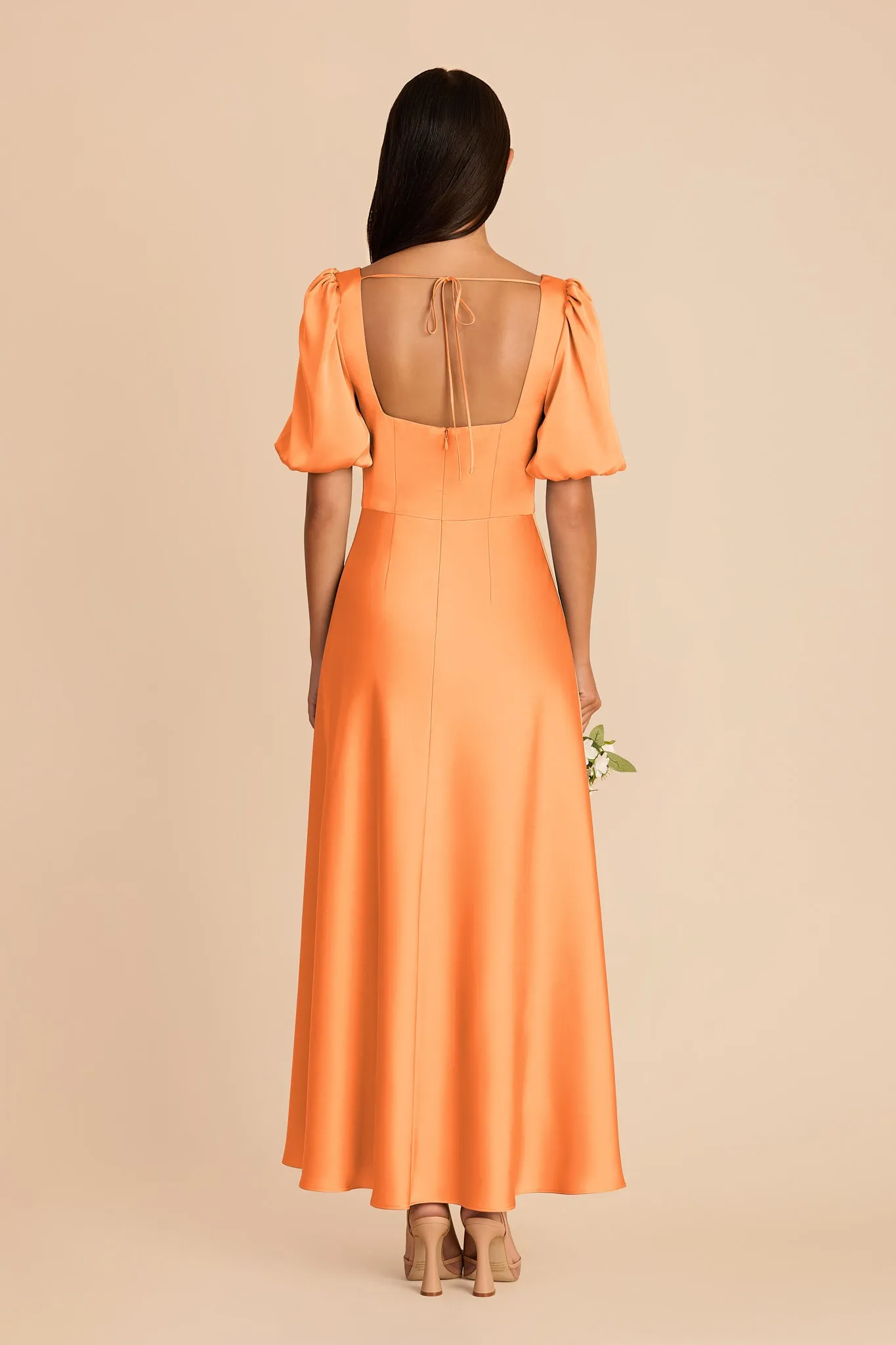 Juliette Matte Satin Dress - Apricot sold by Birdy Grey product image thumbnail 5