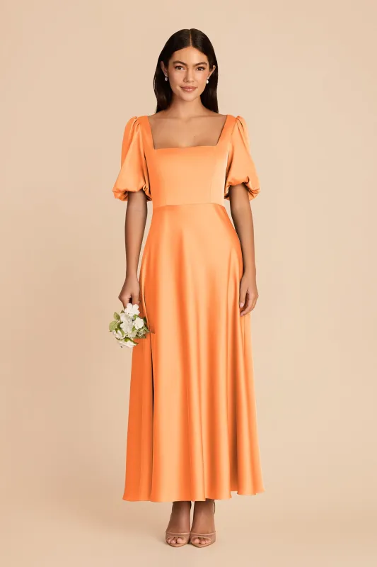 Juliette Matte Satin Dress - Apricot made by Birdy Grey