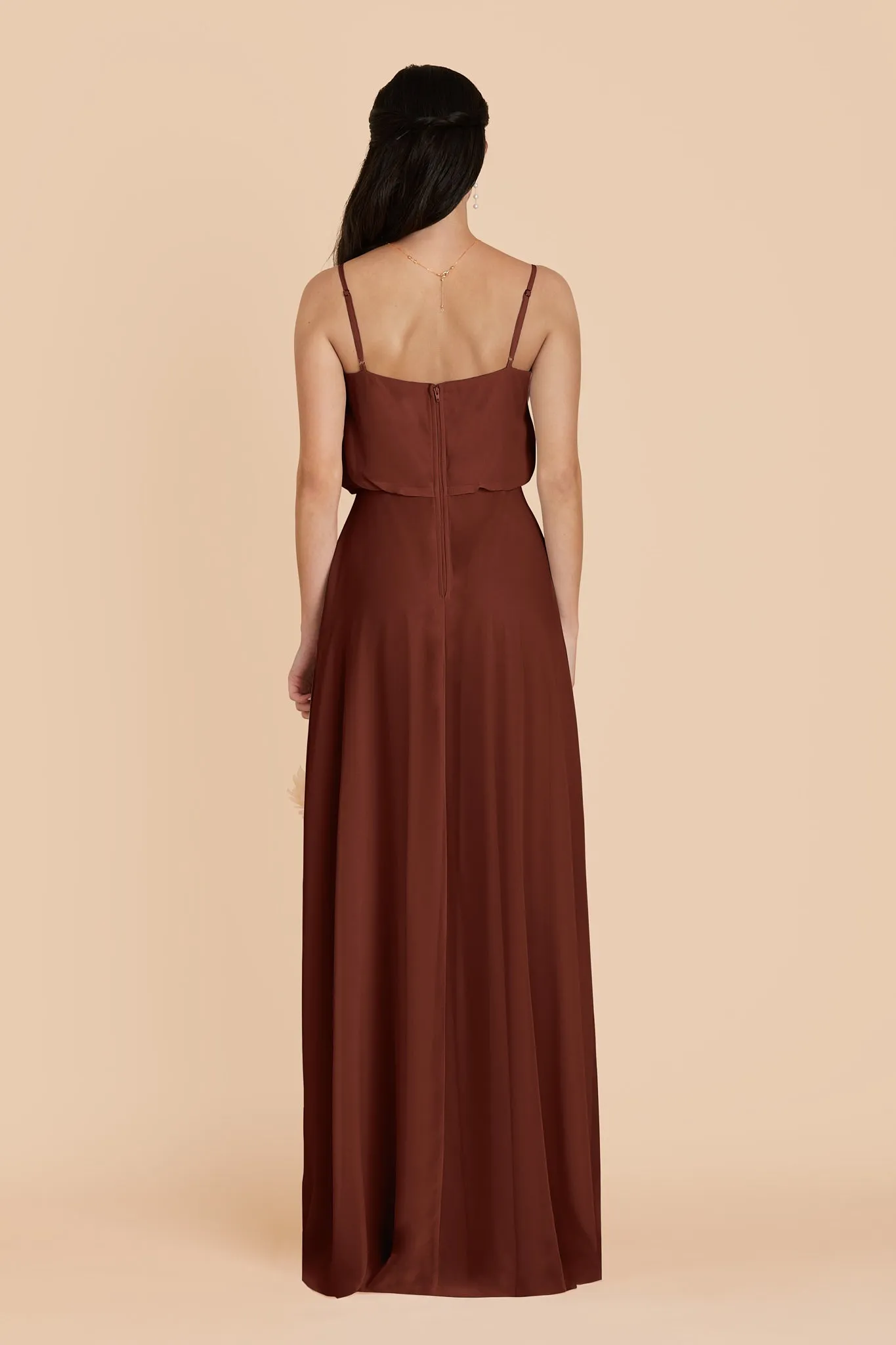 Gwennie Chiffon Dress With Slit - Cognac sold by Birdy Grey product image thumbnail 5