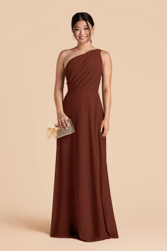 Kira Chiffon Dress - Cognac made by Birdy Grey