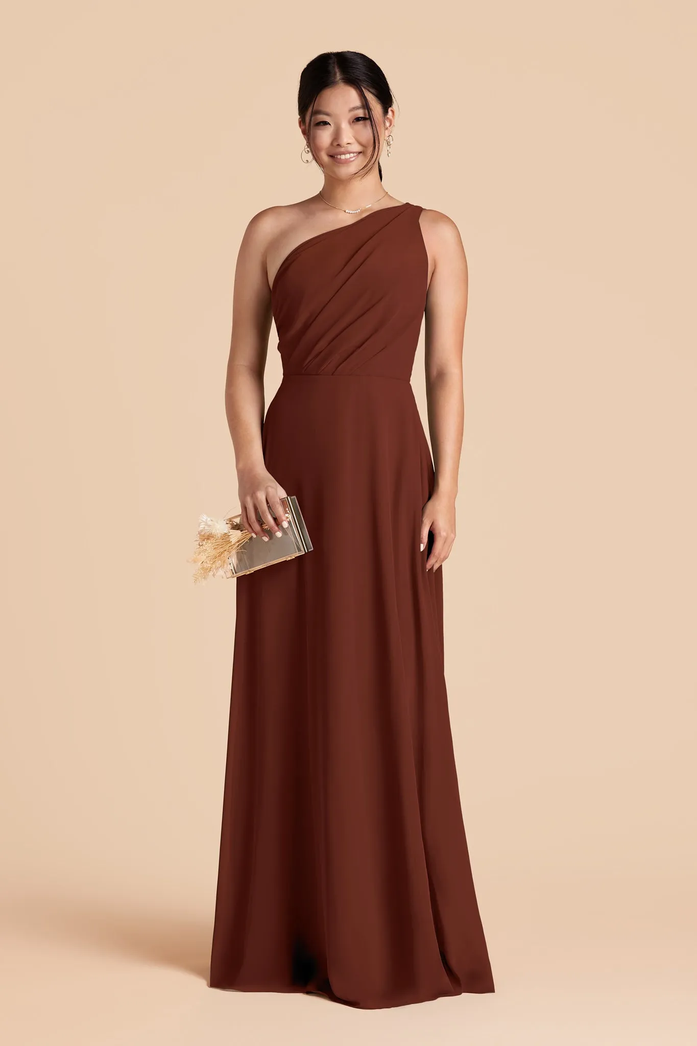 Kira Chiffon Dress - Cognac sold by Birdy Grey