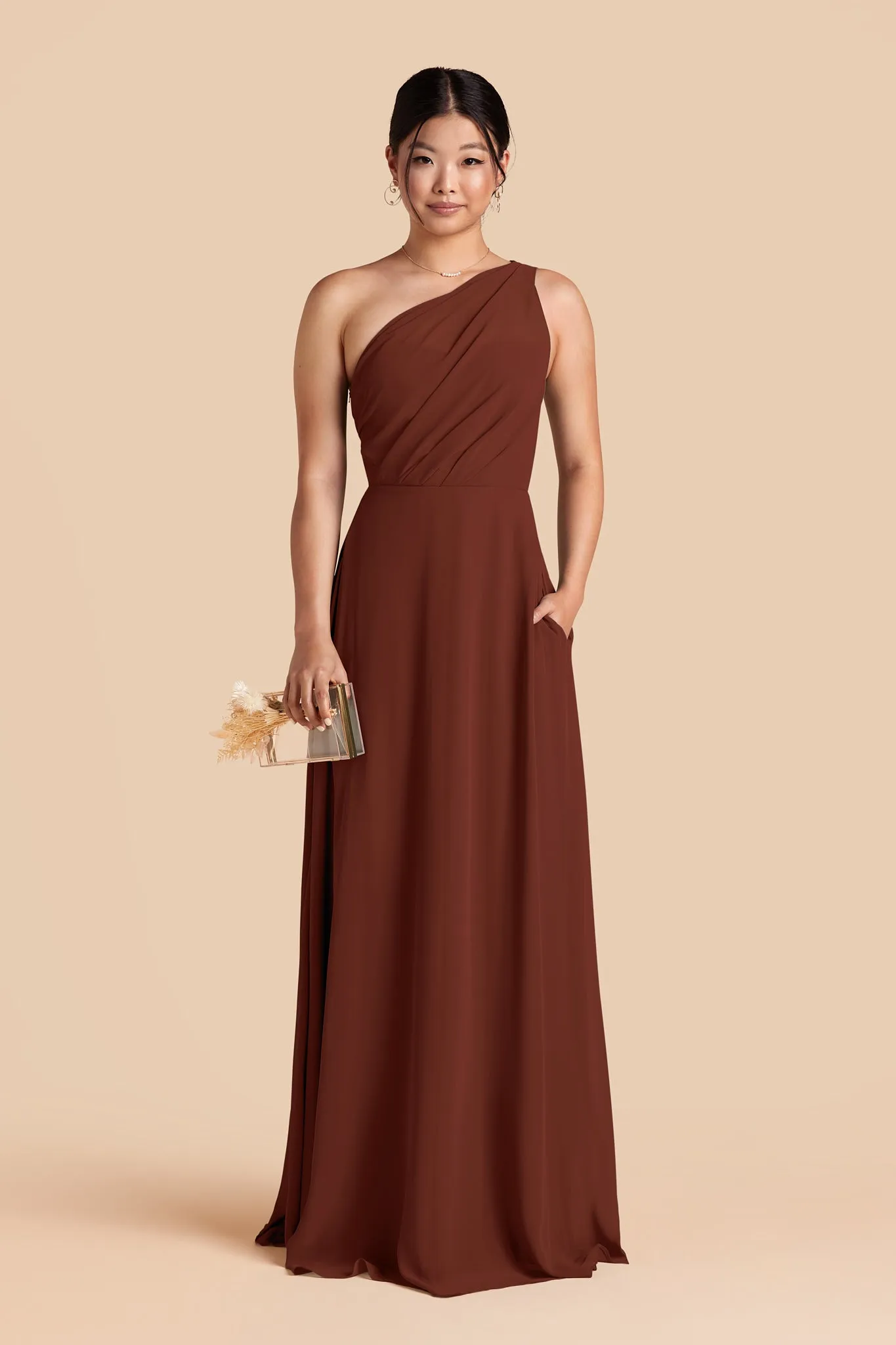 Kira Chiffon Dress - Cognac sold by Birdy Grey product image thumbnail 3