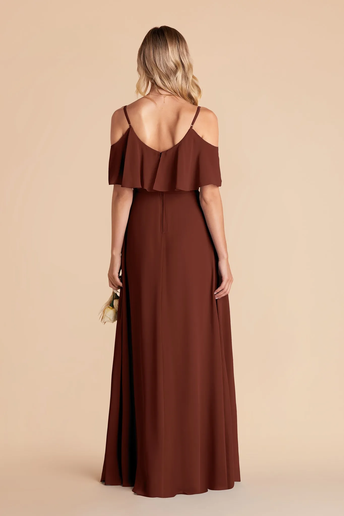 Jane Chiffon Dress With Slit - Cognac sold by Birdy Grey product image thumbnail 5