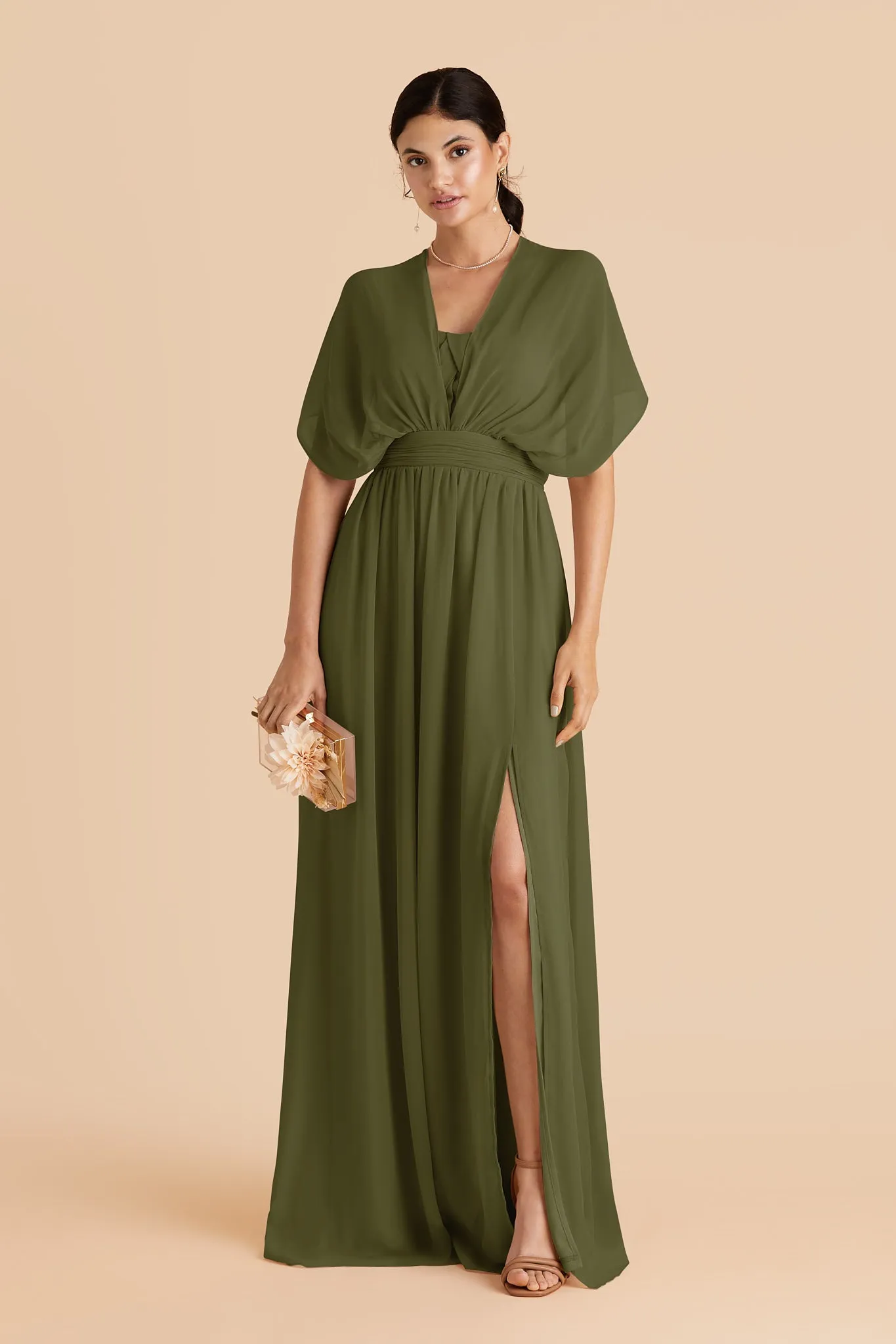 Grace Chiffon Dress With Slit - Martini sold by Birdy Grey