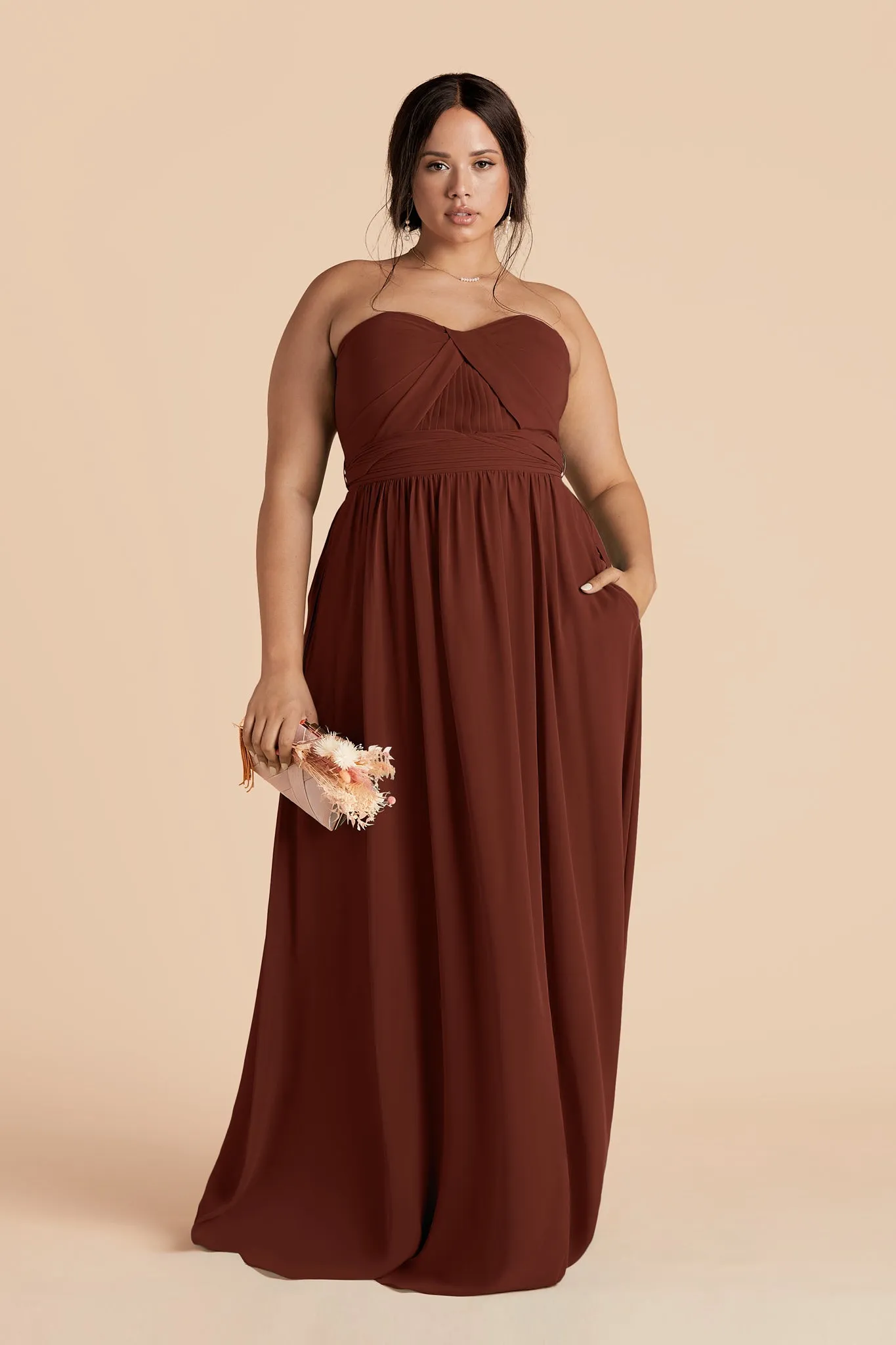 Grace Chiffon Dress - Cognac sold by Birdy Grey product image thumbnail 2