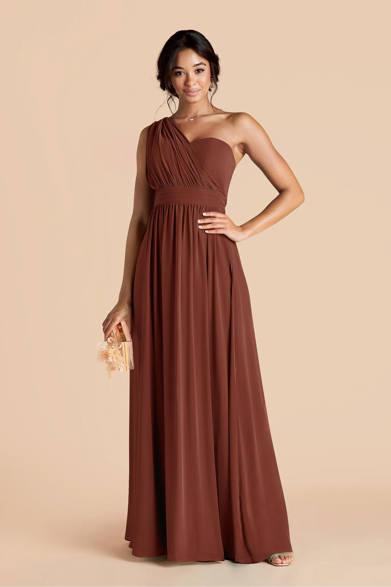 Grace Chiffon Dress - Cognac sold by Birdy Grey