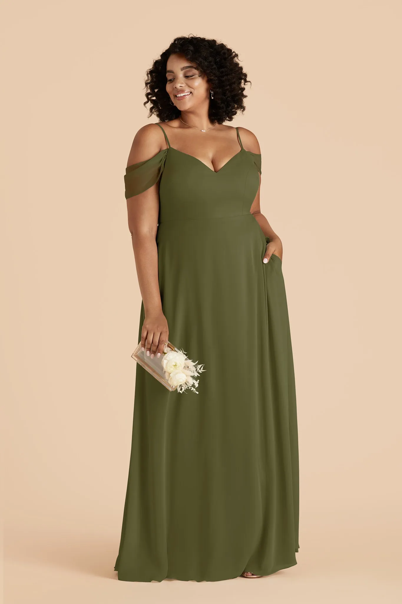 Devin Chiffon Dress With Slit - Martini sold by Birdy Grey product image thumbnail 2