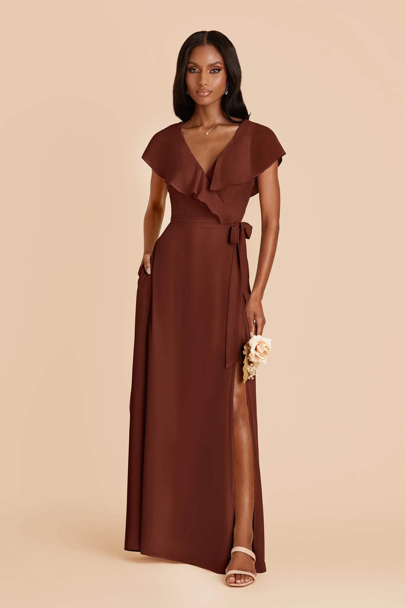 Jackson Chiffon Dress - Cognac sold by Birdy Grey product image thumbnail 3