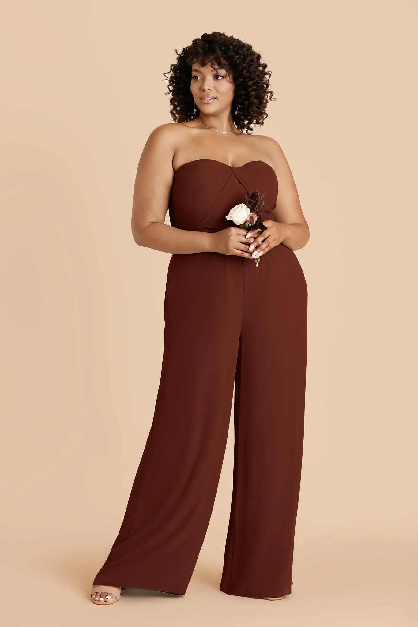 Gigi Chiffon Jumpsuit - Cognac sold by Birdy Grey product image thumbnail 5