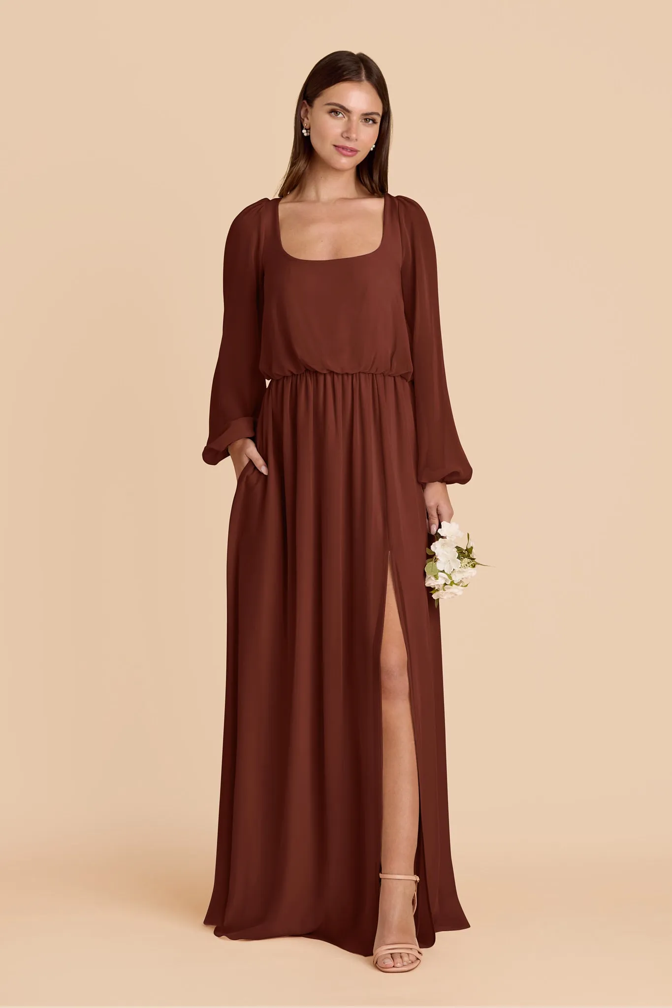 Eloise Chiffon Dress - Cognac sold by Birdy Grey product image thumbnail 3