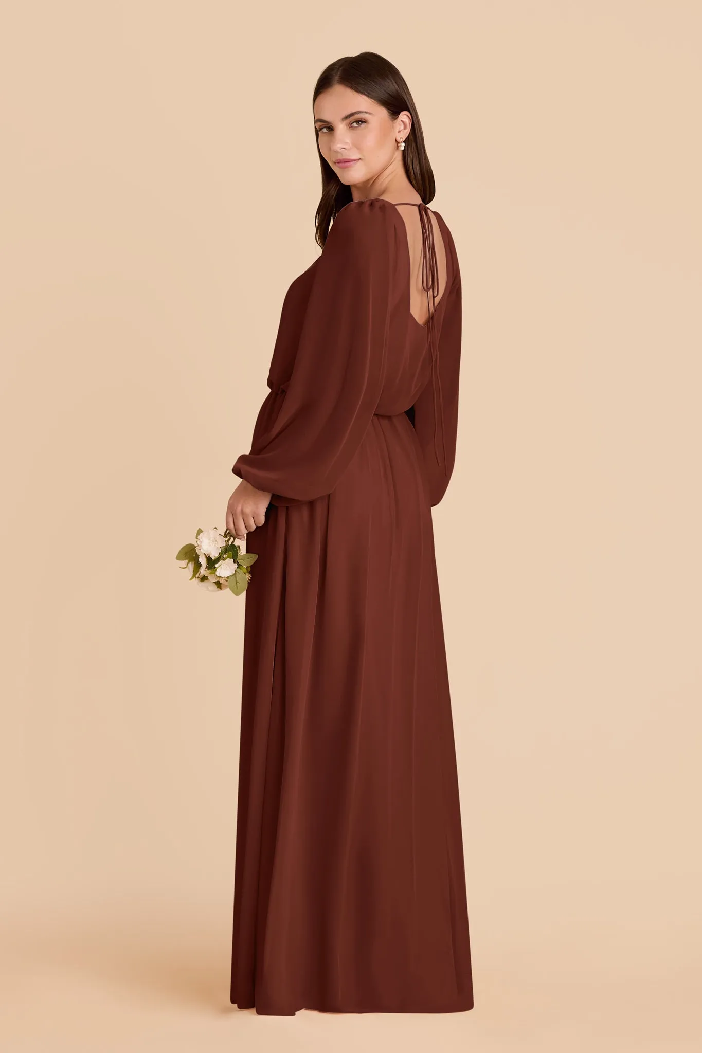 Eloise Chiffon Dress - Cognac sold by Birdy Grey product image thumbnail 4