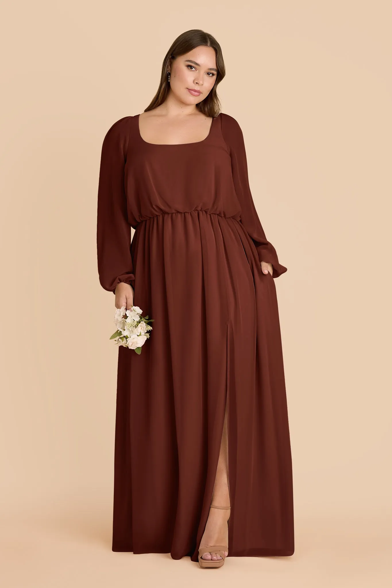 Eloise Chiffon Dress - Cognac sold by Birdy Grey product image thumbnail 2