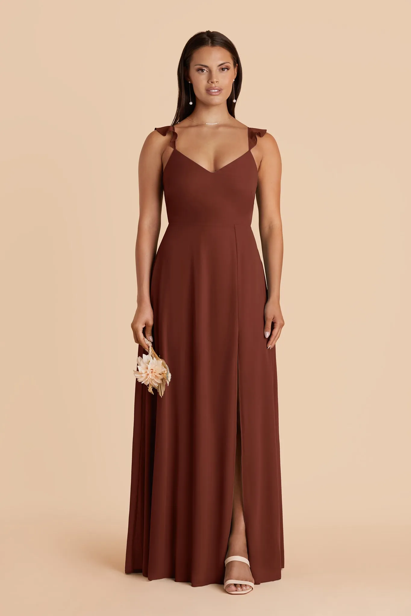 Doris Chiffon Dress - Cognac sold by Birdy Grey