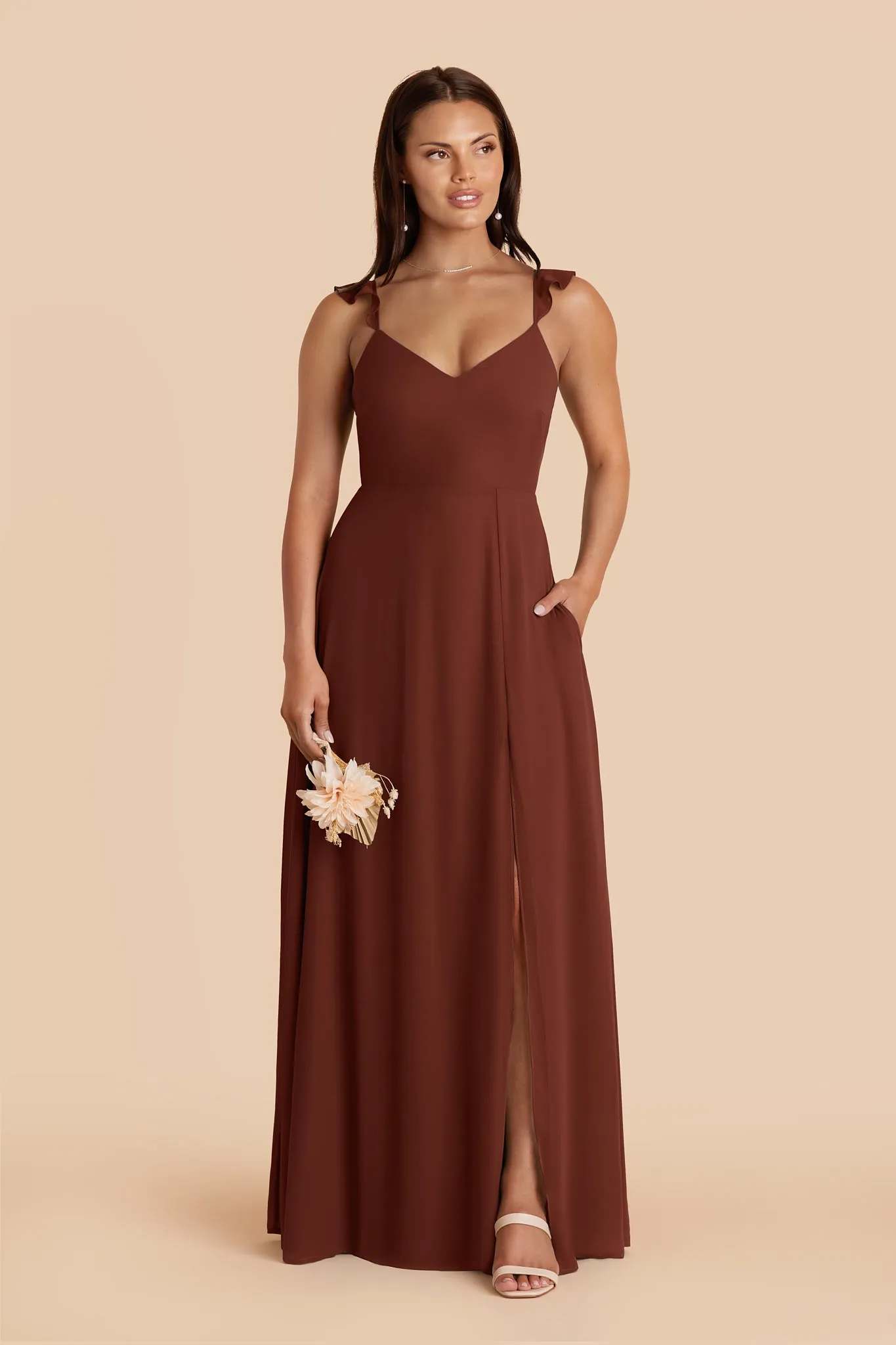 Doris Chiffon Dress - Cognac sold by Birdy Grey product image thumbnail 3