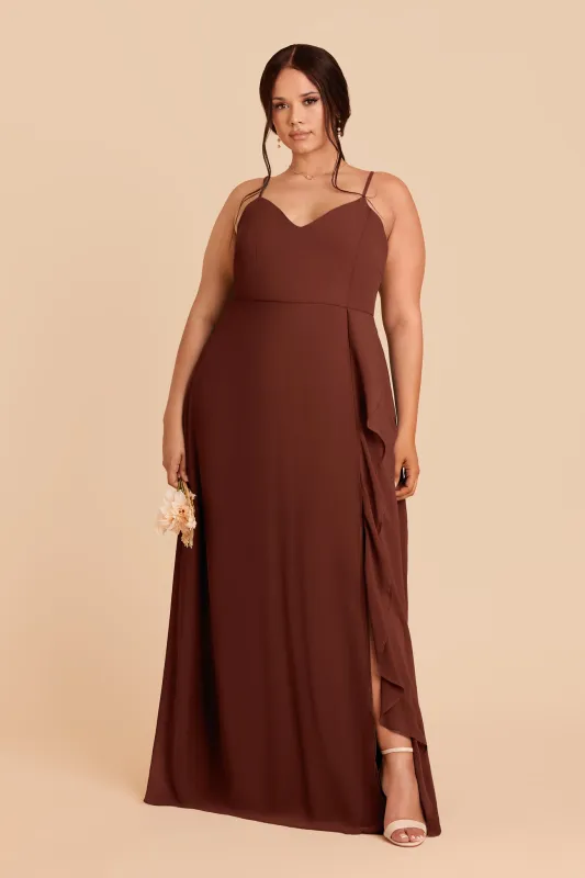 Theresa Chiffon Dress - Cognac made by Birdy Grey
