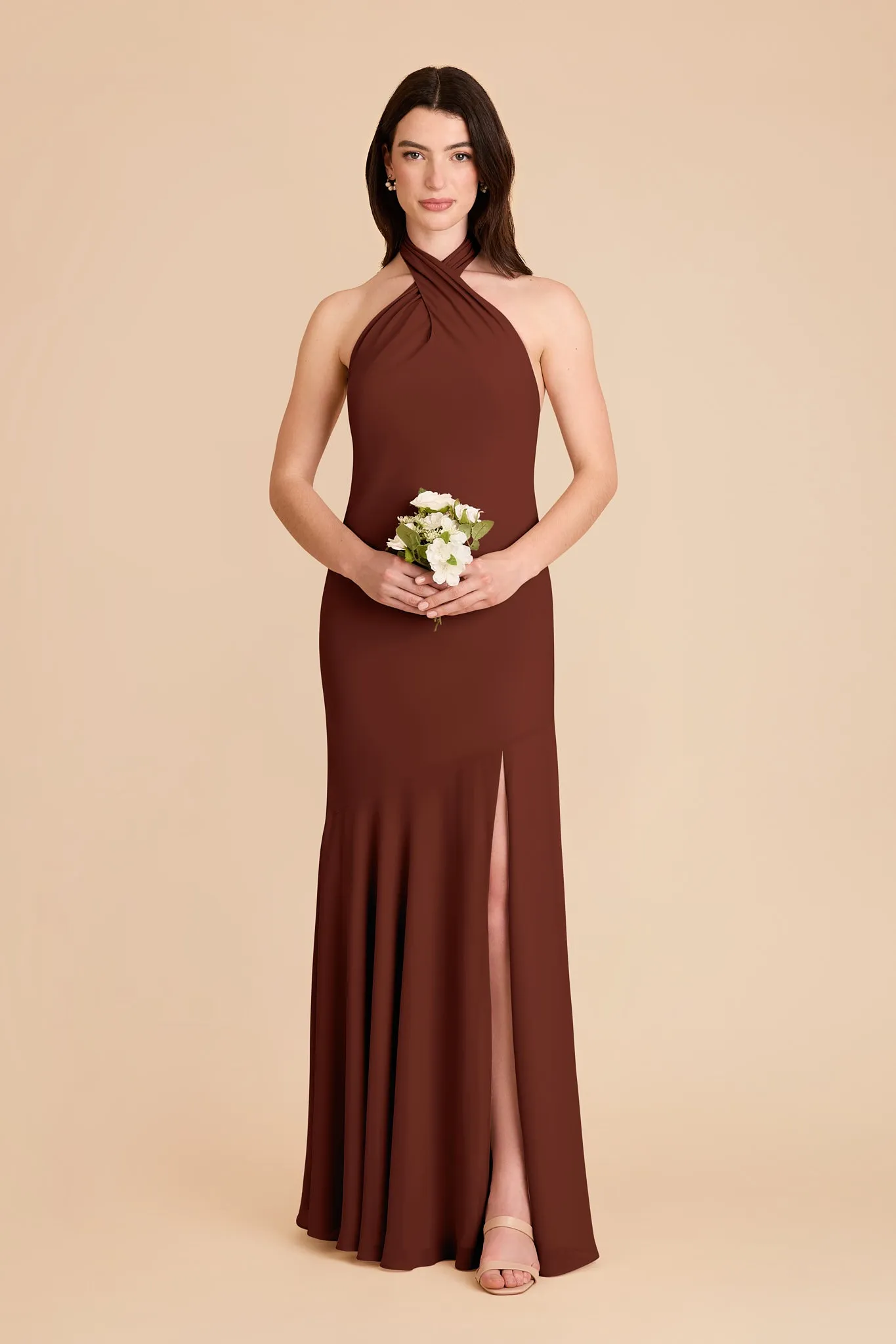 Stephanie Chiffon Dress - Cognac sold by Birdy Grey product image thumbnail 3