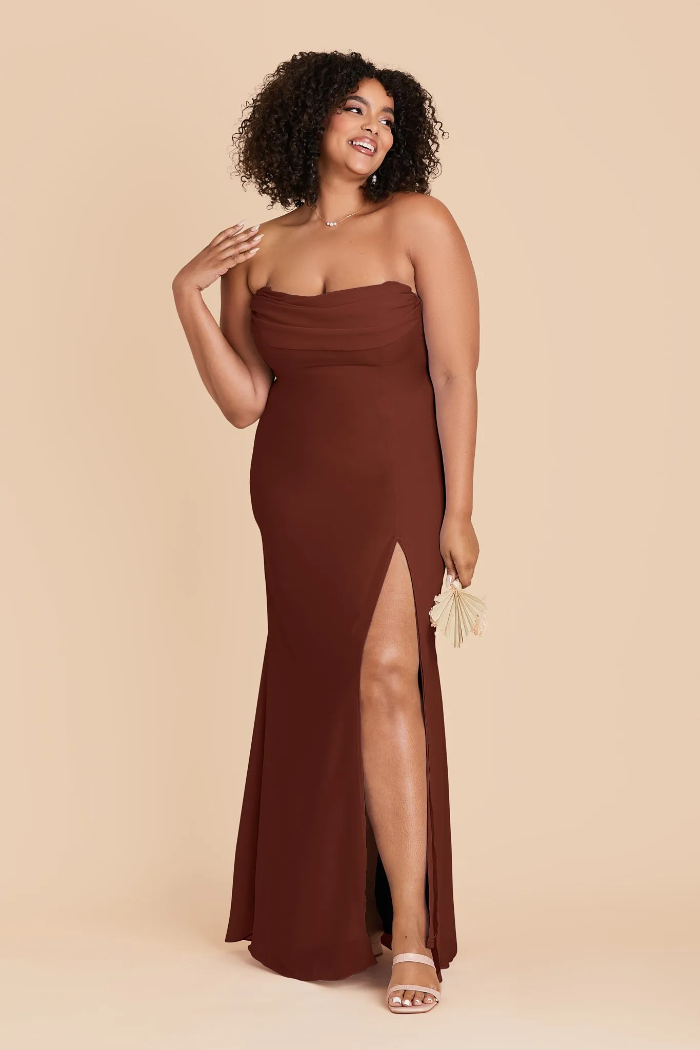 Mira Chiffon Dress - Cognac sold by Birdy Grey product image thumbnail 3