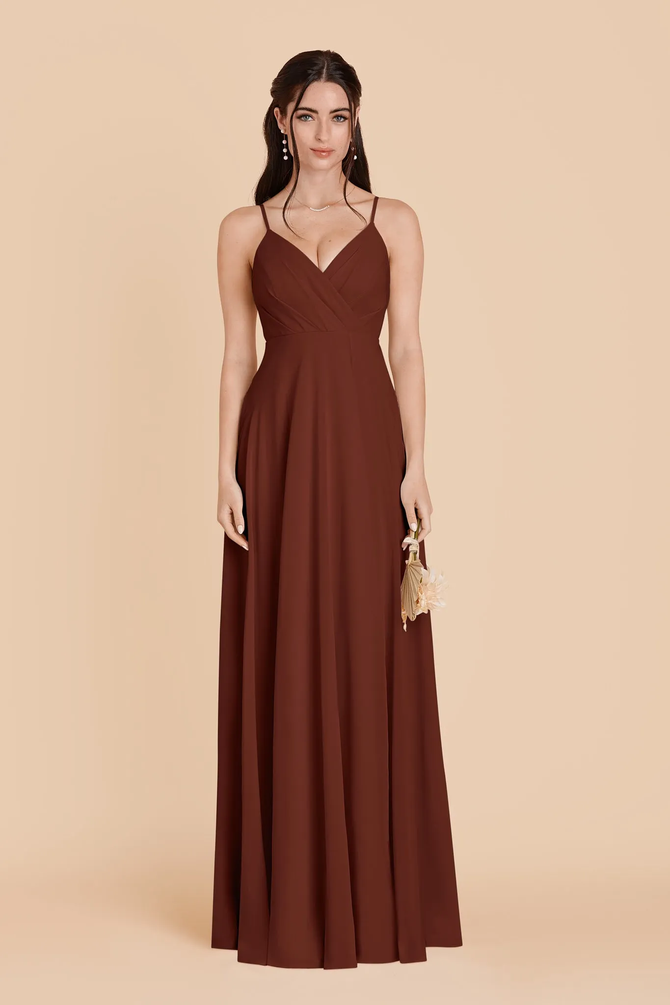 Kaia Chiffon Dress - Cognac sold by Birdy Grey