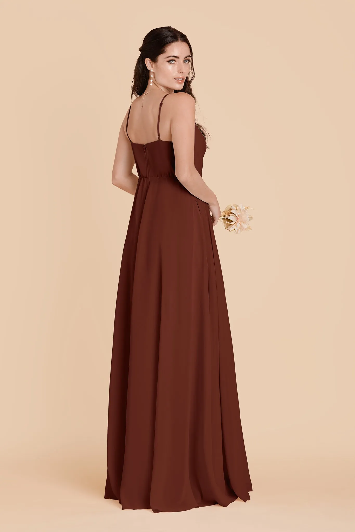 Kaia Chiffon Dress - Cognac sold by Birdy Grey product image thumbnail 4